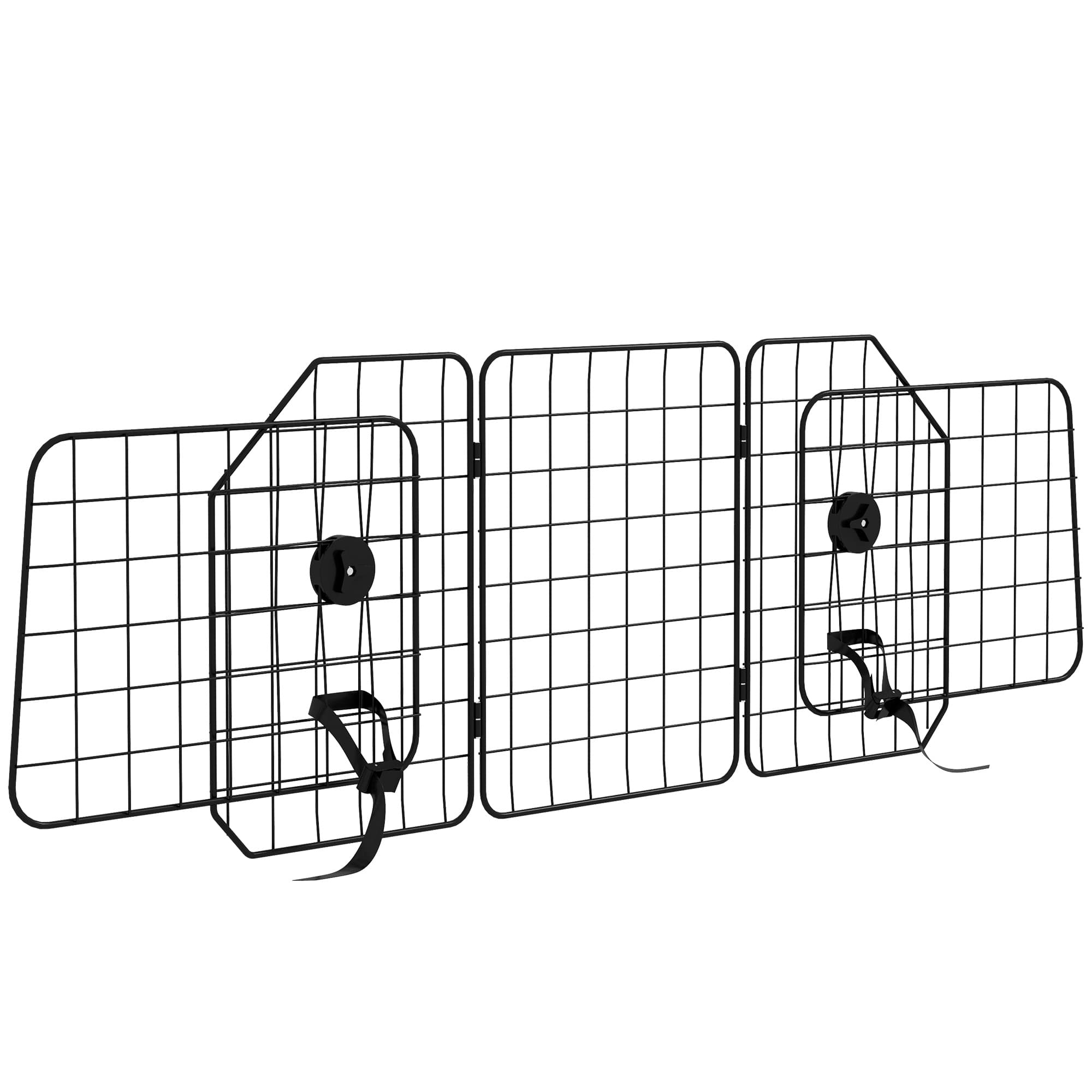 PawHut Grade de Segurança de Carro para Cães com Largura Ajustável Grade para Cães de Carro Dobrável 93-150x42 cm Preto   Aosom Portugal