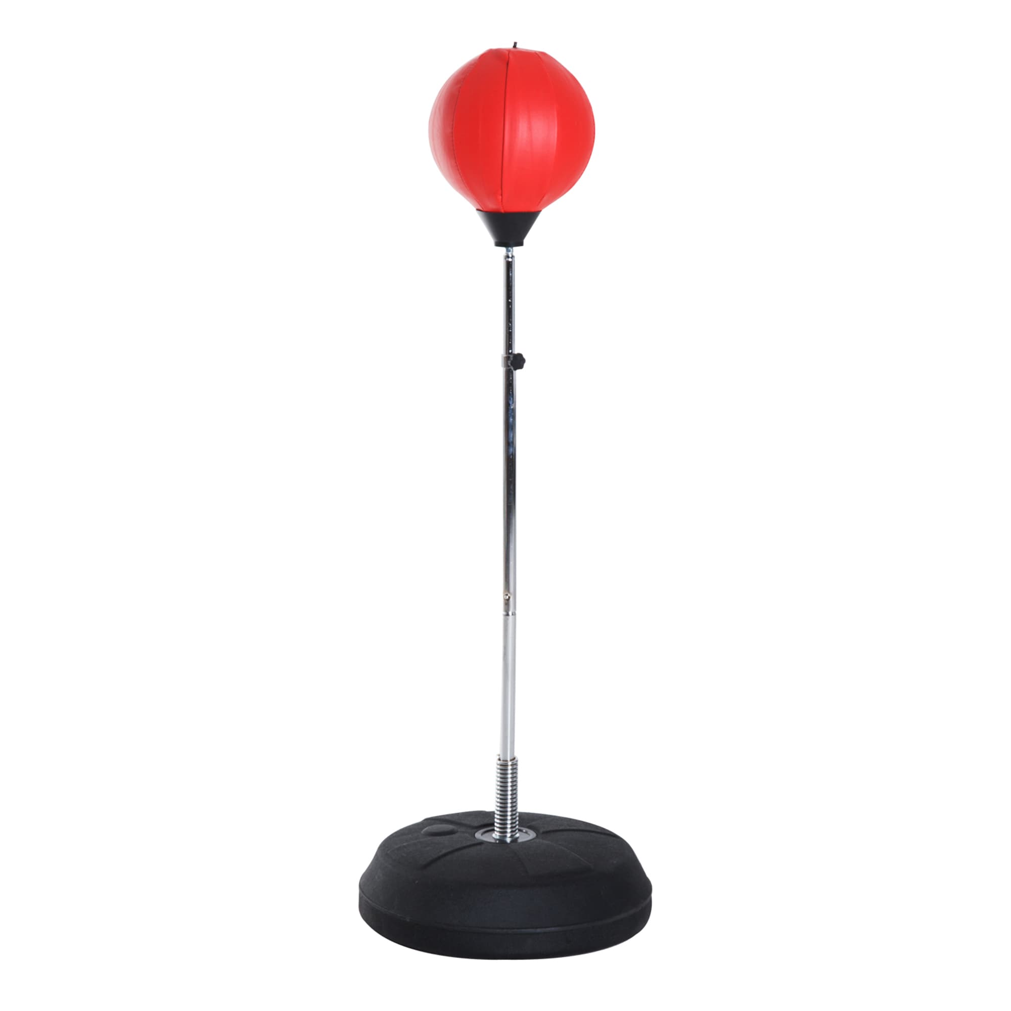 HOMCOM Saco de Boxe de Pé Punching Ball com Altura Ajustável em 4 Níveis Base Preenchível e Luvas Ø43x126-144 cm Vermelho e Preto   Aosom