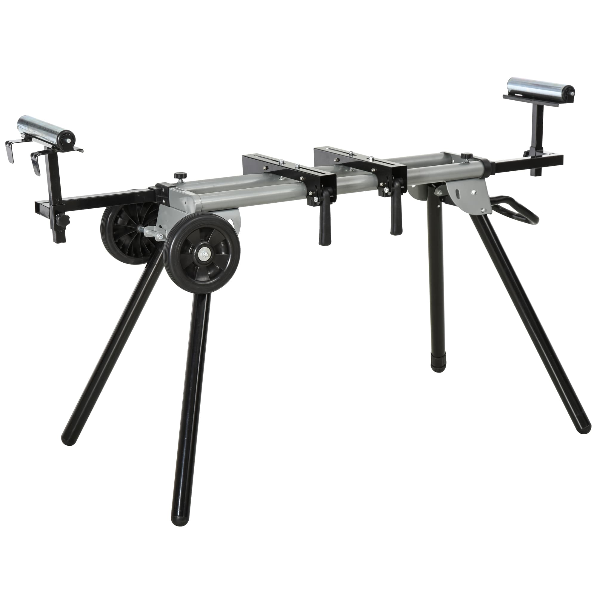 DURHAND Suporte Universal Serra Esquadria Dobrável Distância Trabalho Ajustável Resistente Portátil 1235-245x73x96 cm Preto   Aosom Portugal