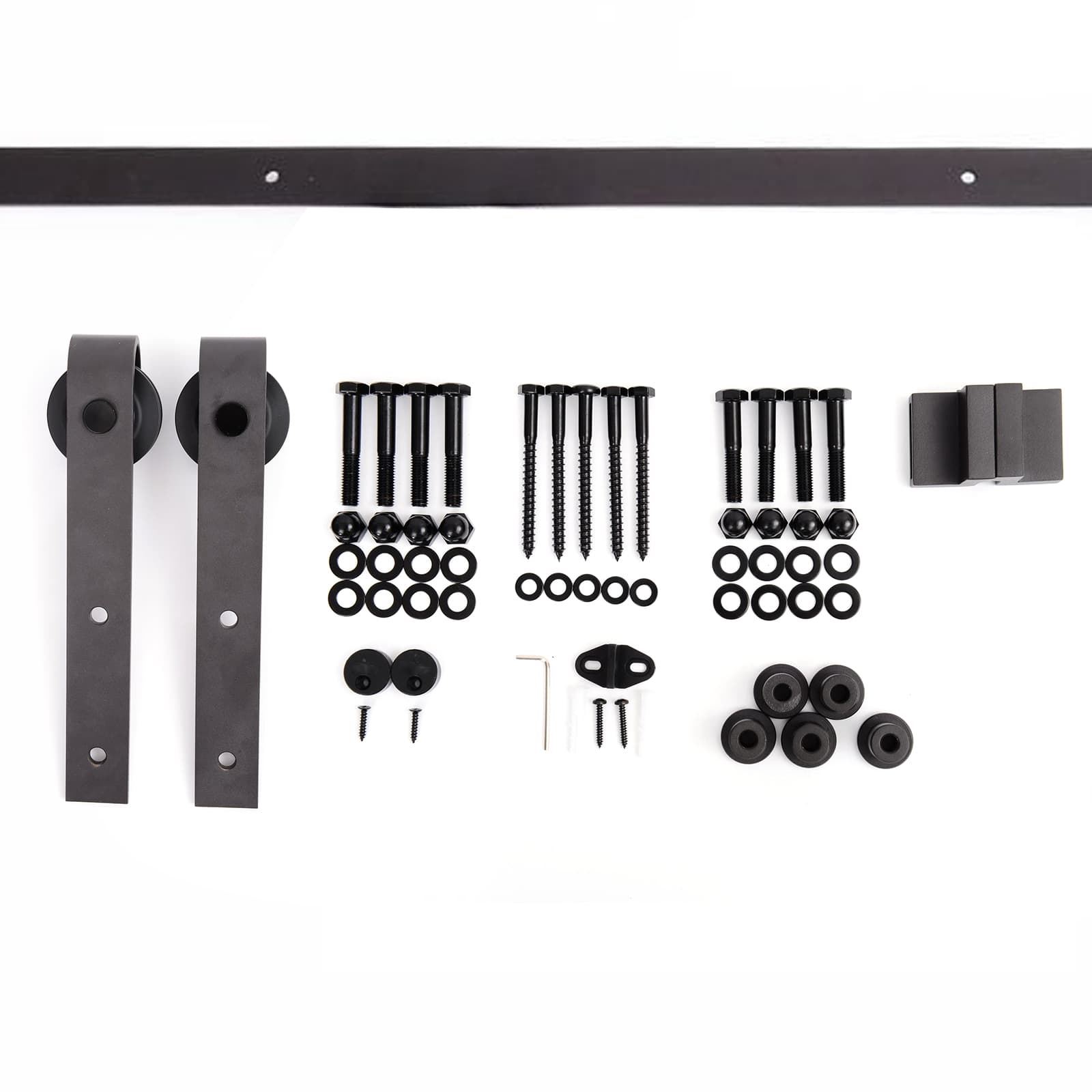 HOMCOM Kit Instalação Porta Deslizante Madeira Guias Trilhos Parafusos Carga 90kg Acessórios Ferragens   Aosom Portugal
