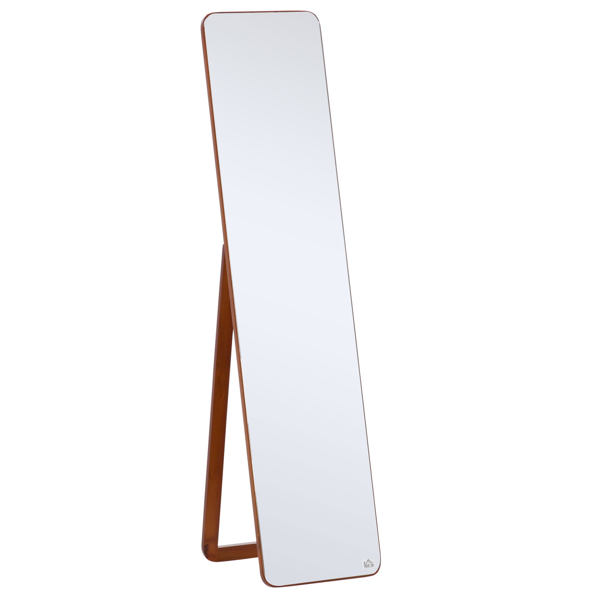 HOMCOM Espelho de Pé Corpo Inteiro Retangular Madeira de Pinho 2 Formas Uso 37x43x156cm   Aosom Portugal