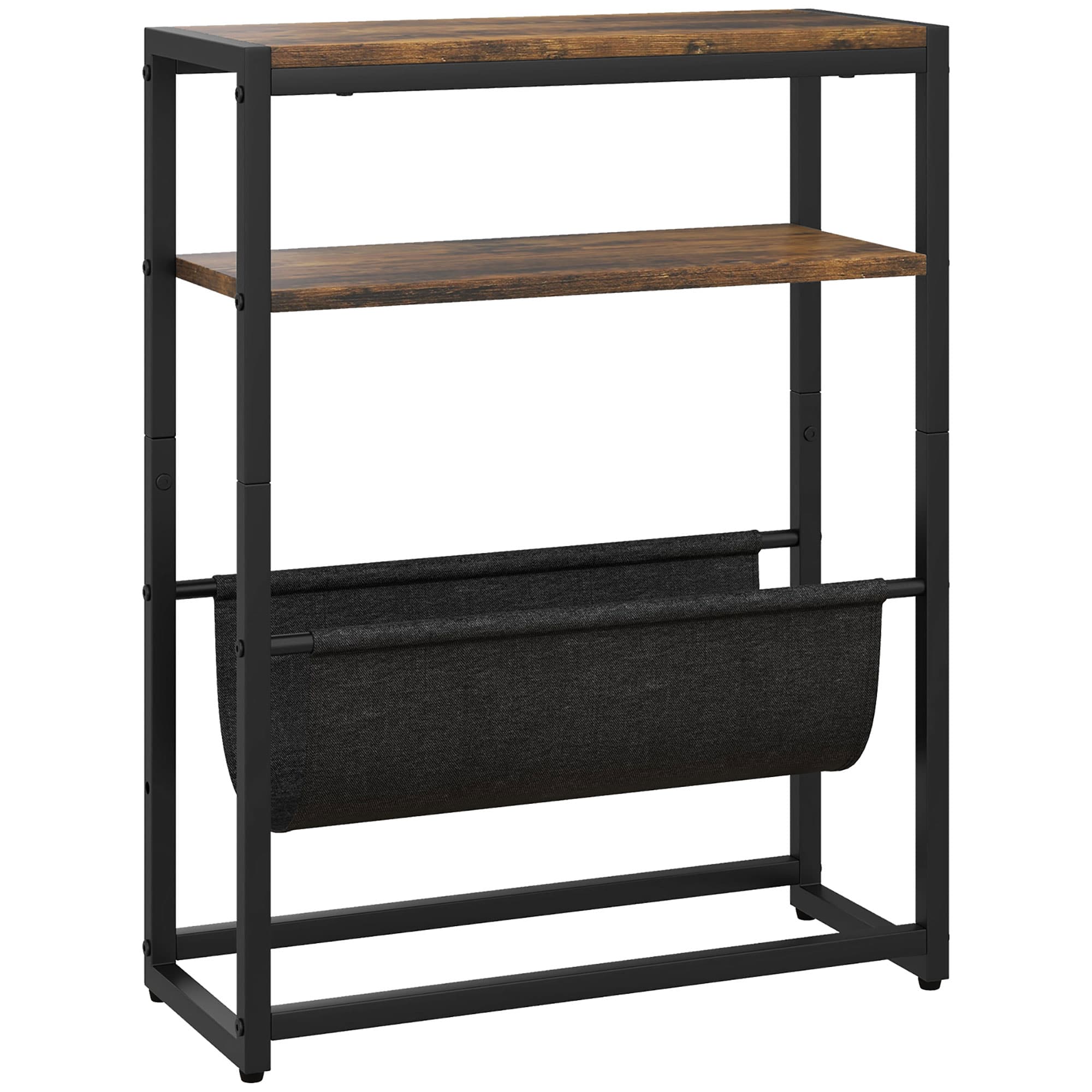 HOMCOM Mesa de Apoio Mesa de Entrada com Prateleira e Porta Revistas Estrutura de Aço estilo Industrial 43x18x56 cm   Aosom Portugal