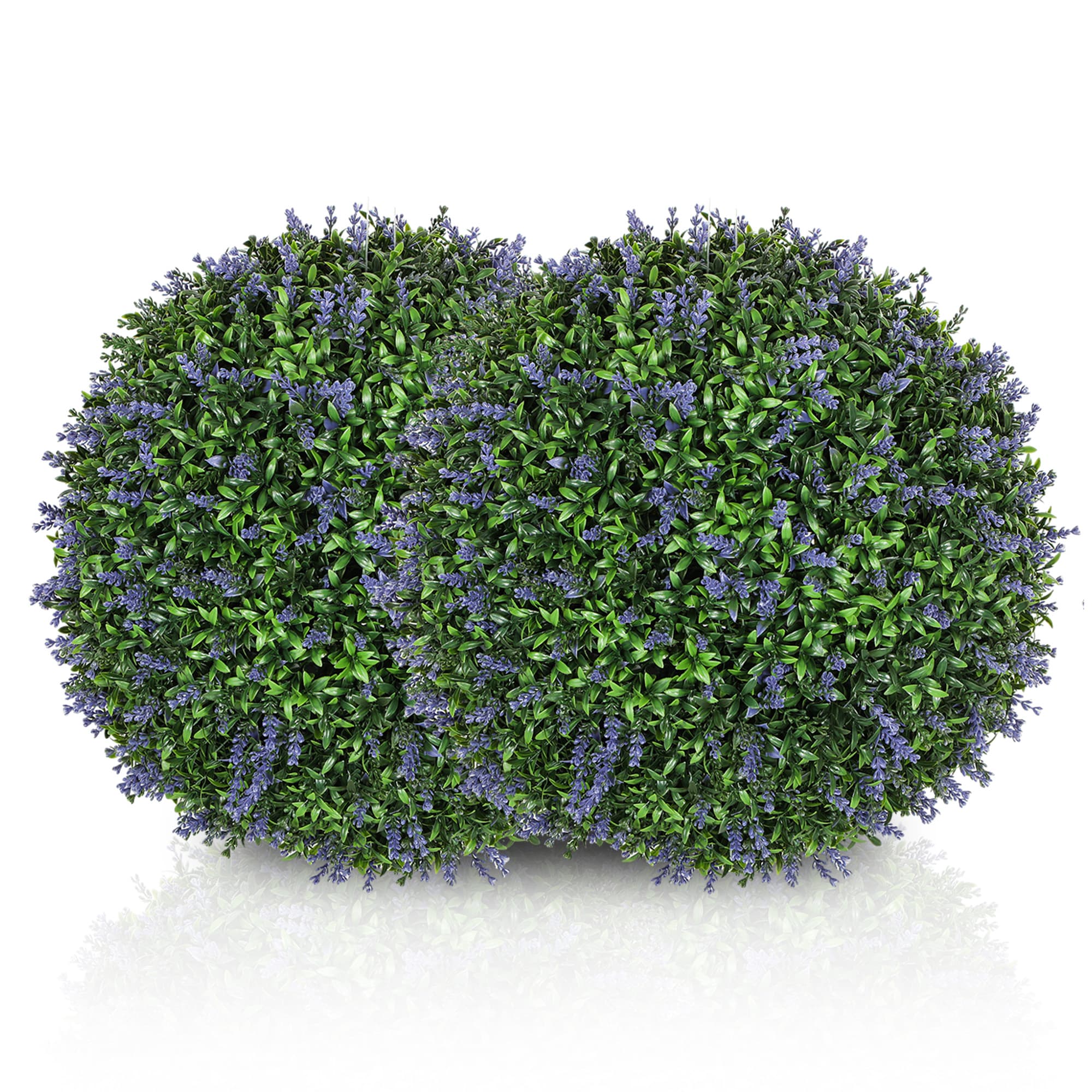 HOMCOM Conjunto de 2 bolas de topiaria artificial, plantas decorativas falsas resistentes aos raios UV, Ø 42 cm, violeta e verde   Aosom Portugal