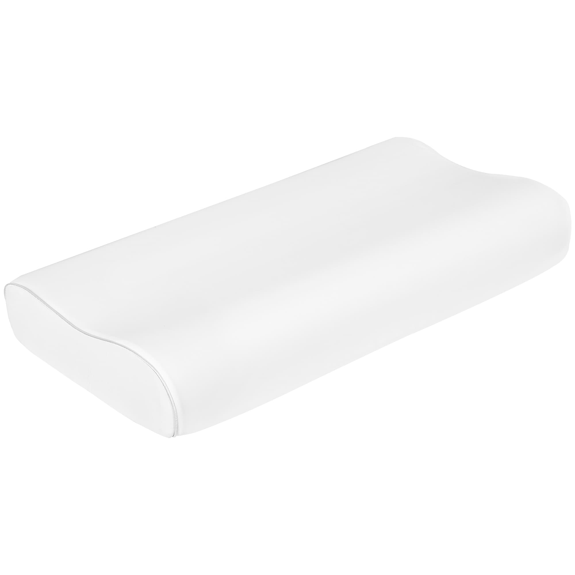 HOMCOM Almofada de Espuma Viscoelástica com Desenho Ergonómico Dupla Altura Capa Removível e Lavável 68,58x35,56x8,9/10,8 cm Creme   Aosom