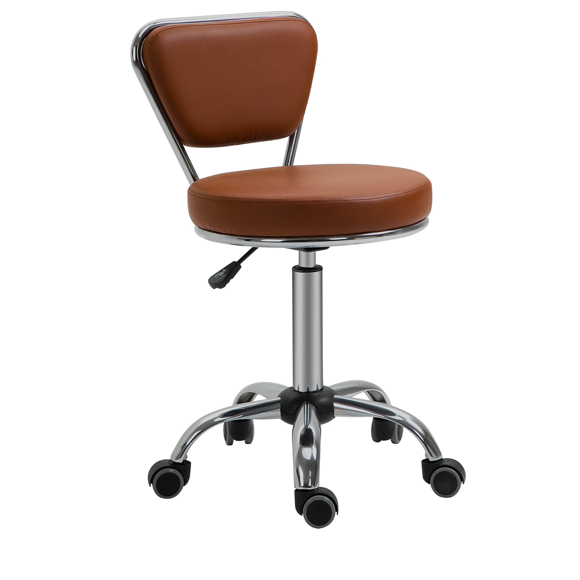 HOMCOM Banqueta de Massagem Vintage Giratória 360° Ø40 cm Altura Regulável 49-64 cm   Aosom Portugal