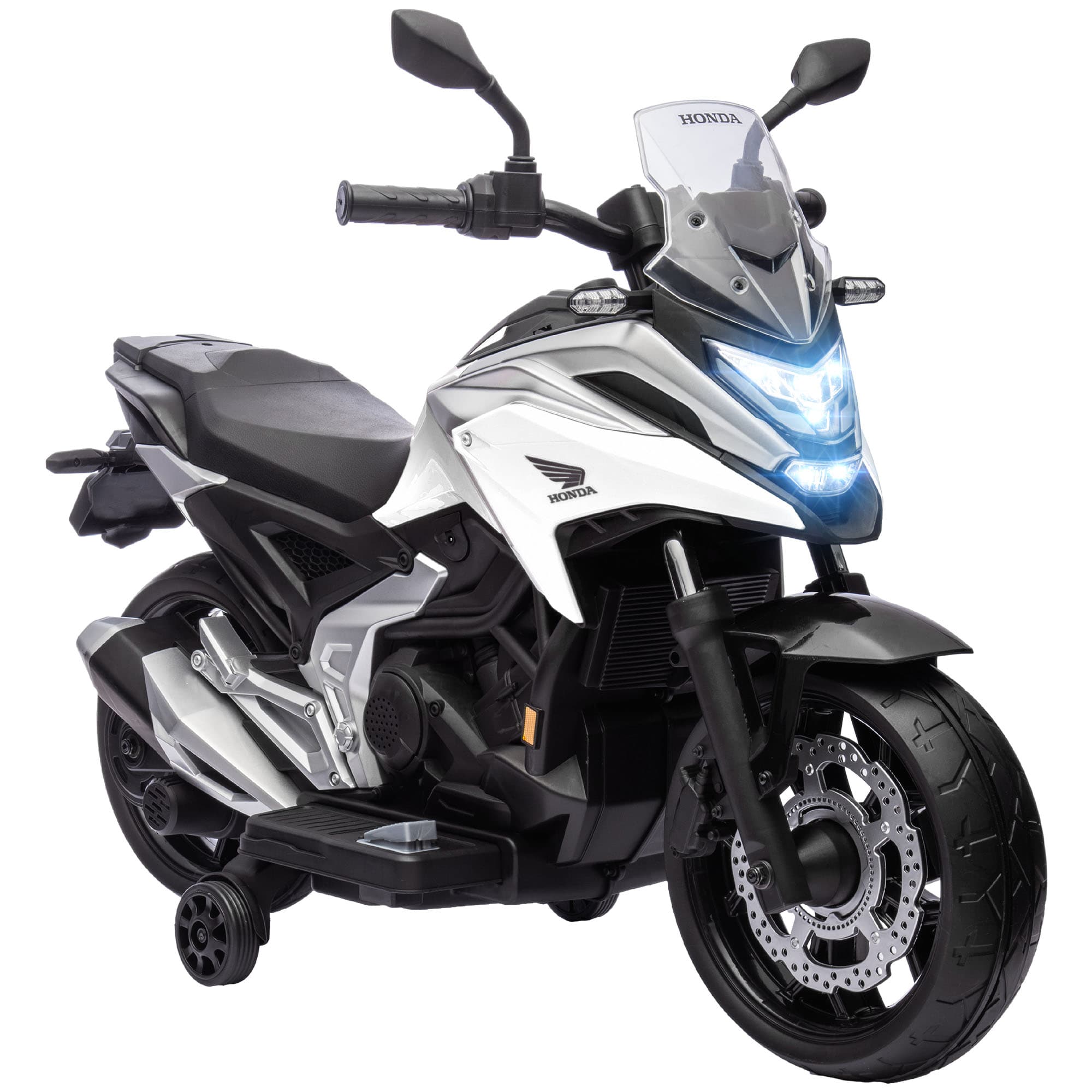 Moto elétrica infantil Honda (licenciada) AIYAPLAY — 3–6 anos, música, faróis, branco   Aosom Portugal