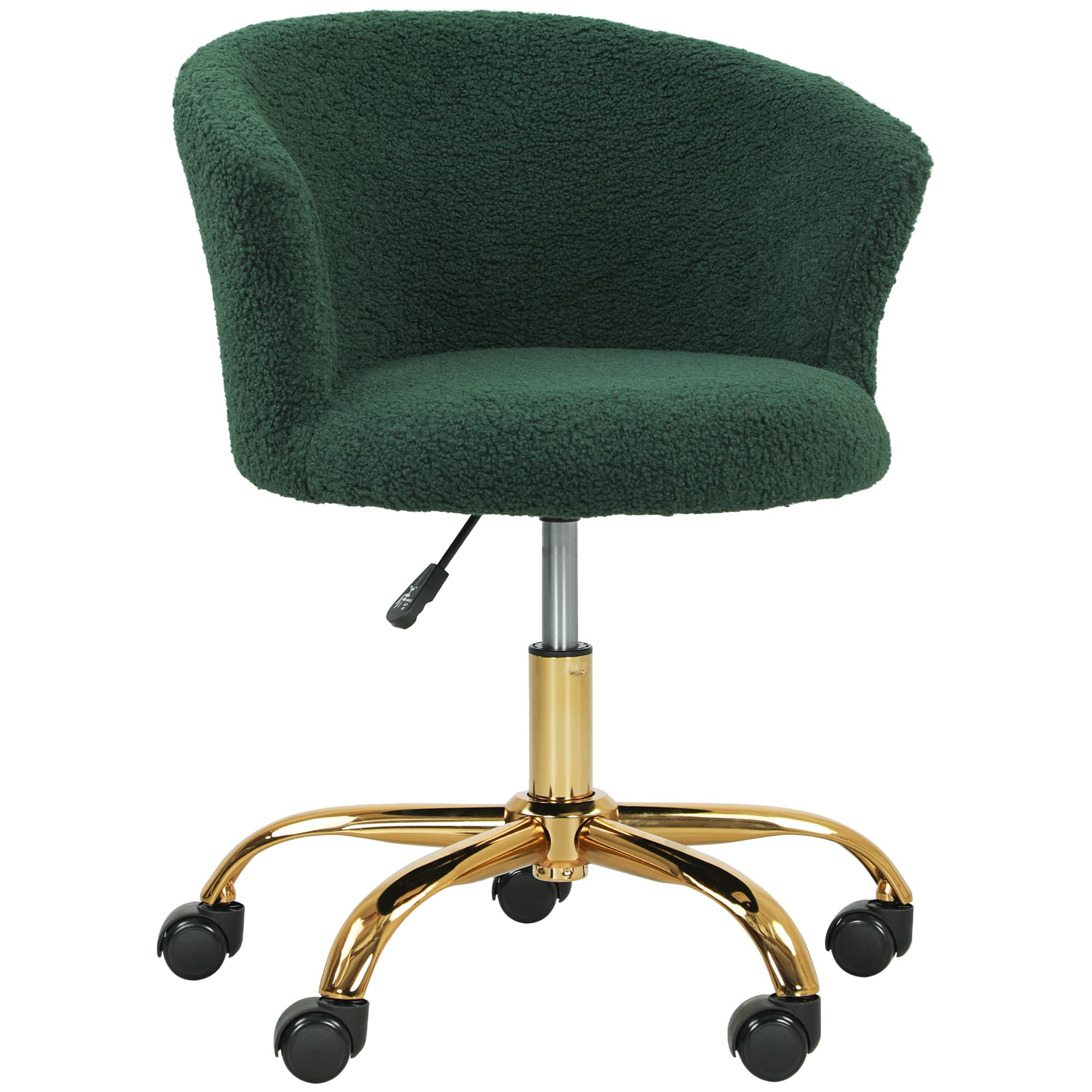 Vinsetto Cadeira de escritório, poltrona ergonômica regulável em altura, assento giratório, base em aço, verde   Aosom Portugal