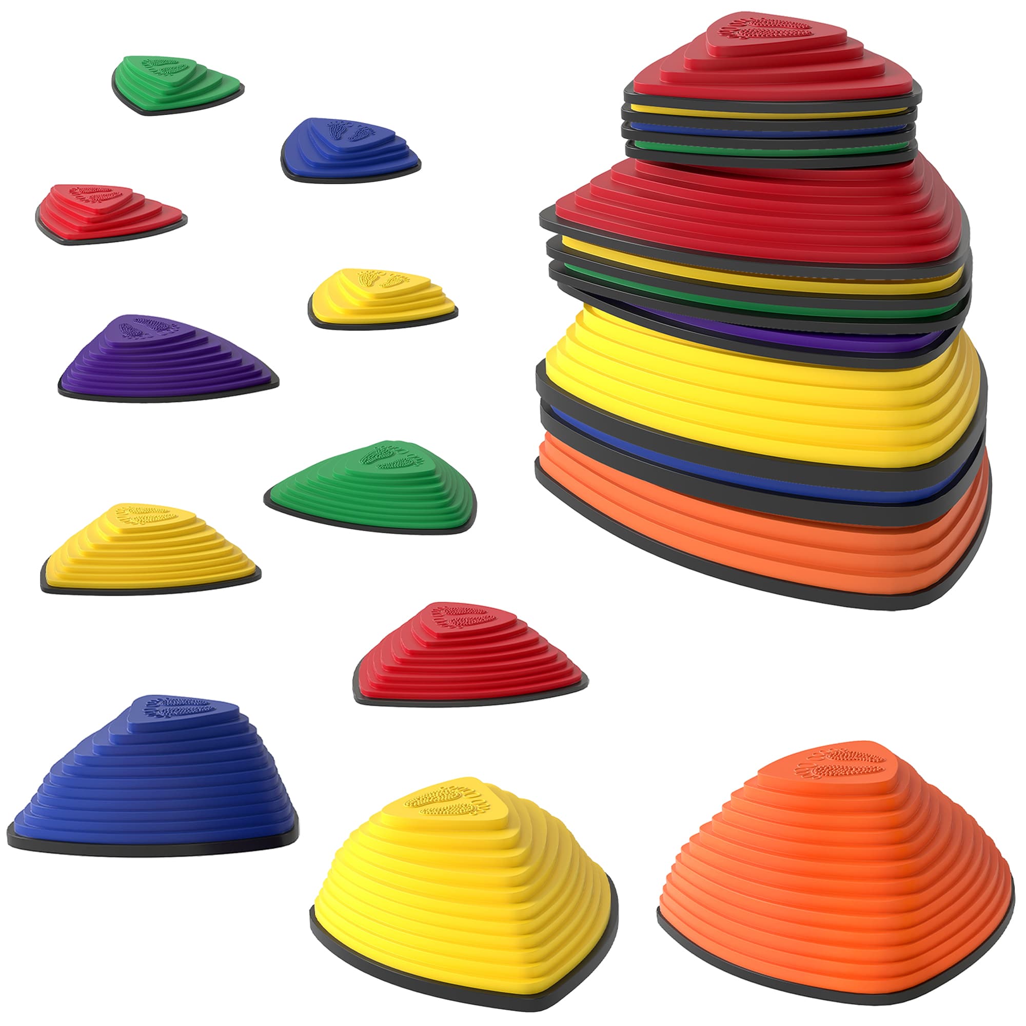AIYAPLAY Conjunto de 11 pedras para pisar, design antiderrapante, para interior & exterior, empilhável, colorido   Aosom Portugal