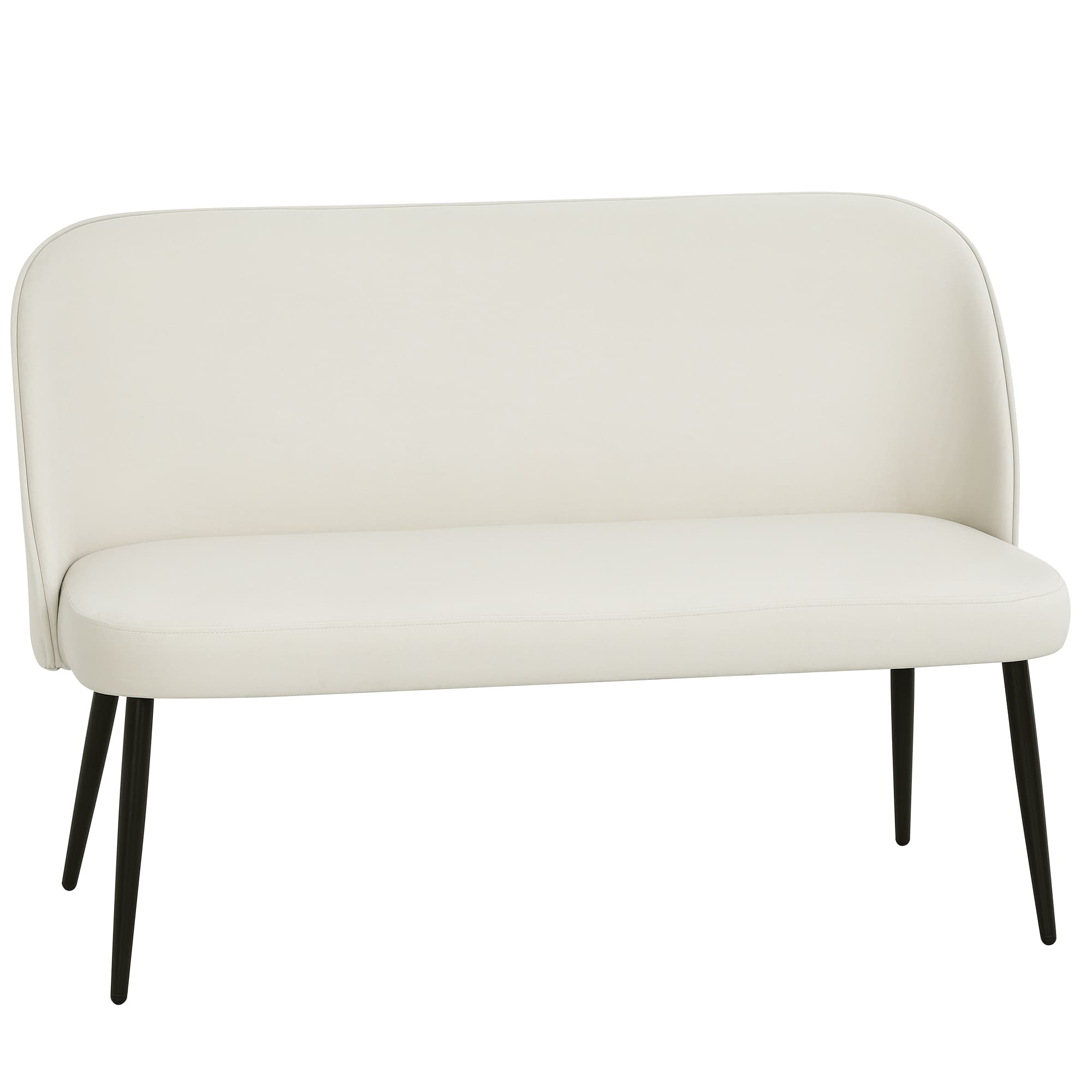 HOMCOM Sofá de 2 lugares, sofá estofado moderno com estrutura de metal e madeira, revestimento com aspeto de veludo, Beige   Aosom Portugal