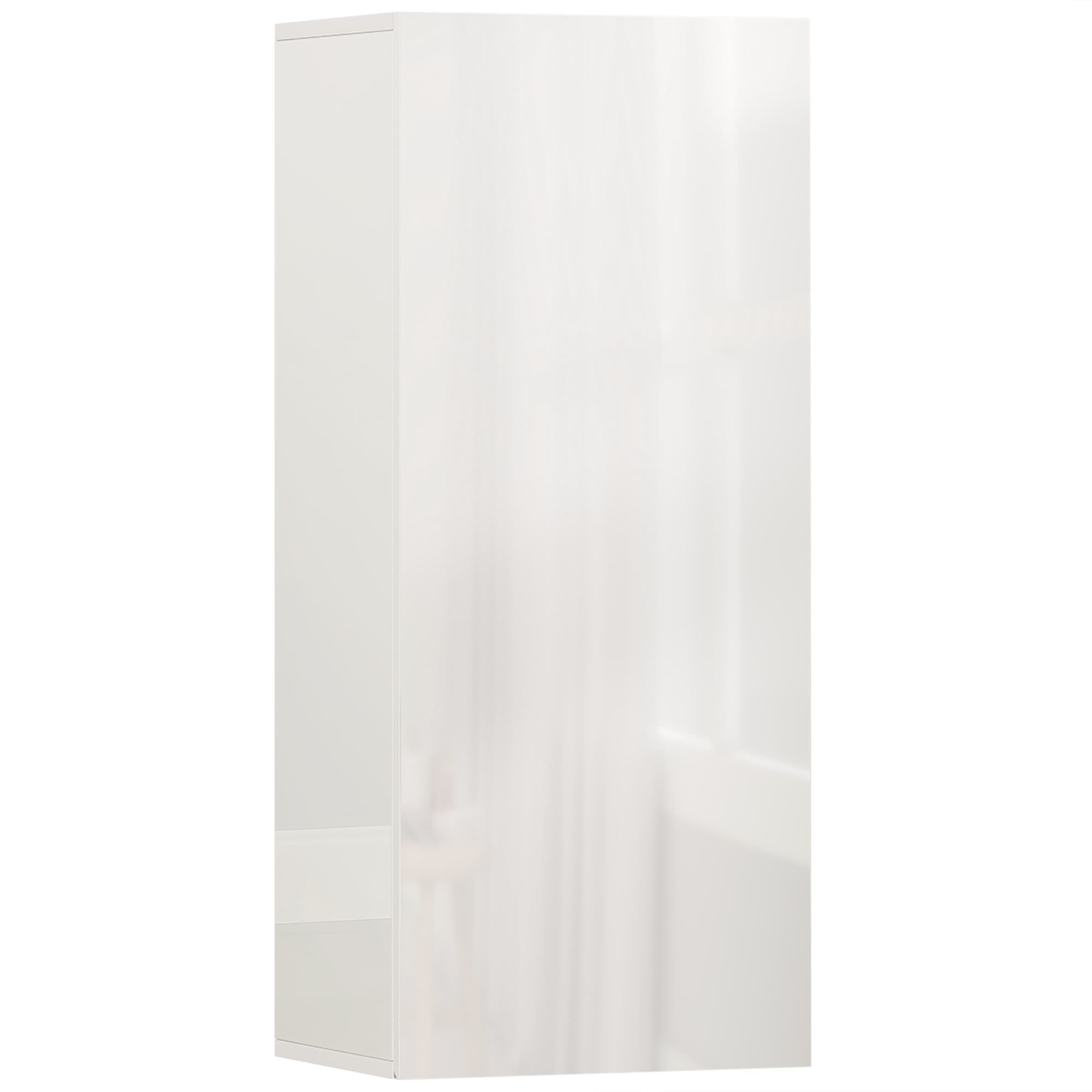 HOMCOM Armário de Parede para Banheiro com 2 Prateleiras de Vidro Ajustáveis e Porta Sem Puxador, Branco Brilhante   Aosom Portugal
