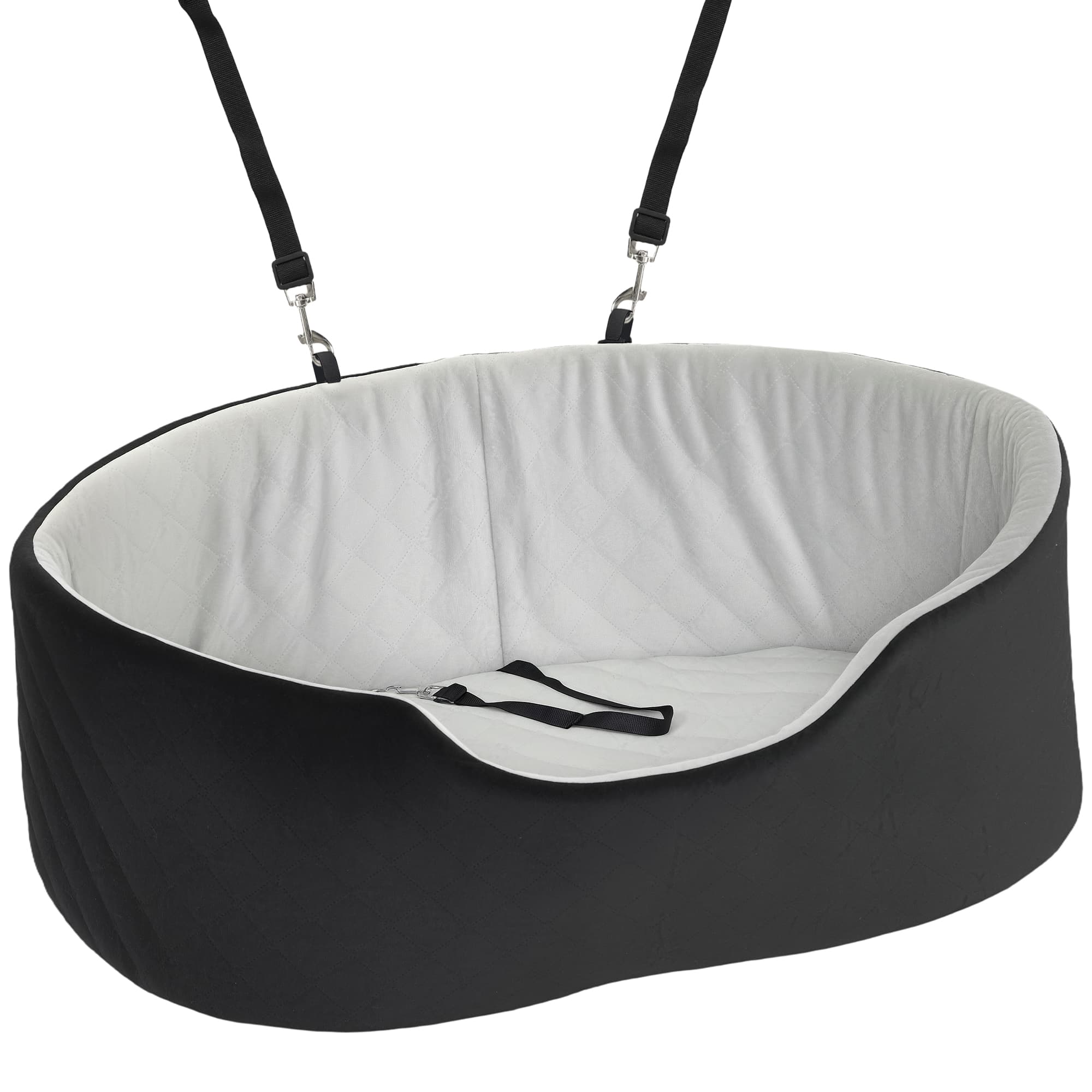 PawHut Assento de Carro para Cães Pequenos e Médios até 15 kg com Capa Removível e Lavável Cinto de Segurança e Base Antiderrapante 77x43x28 cm