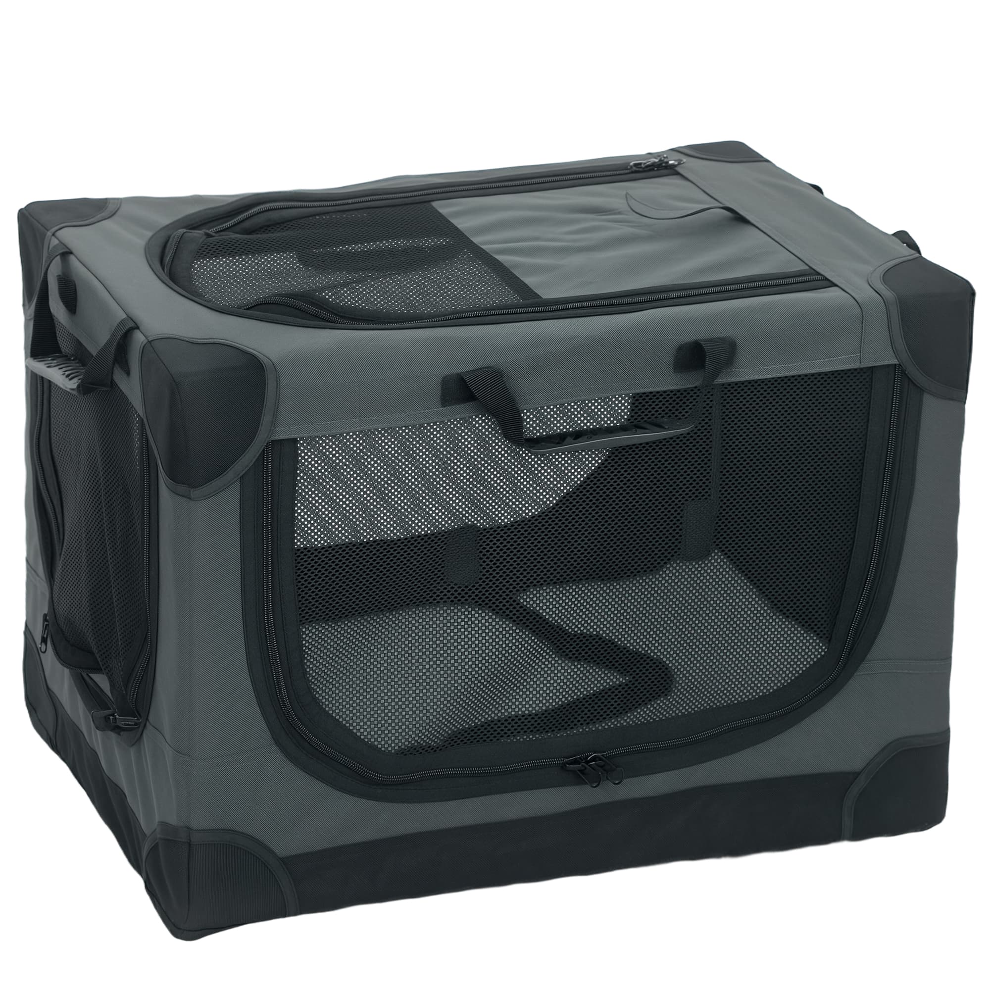 PawHut Caixa para Cães Dobrável Caixa de Transporte com Almofada Capa Removível Lavável em Tecido Oxford para Cães até 22 kg Verde   Aosom