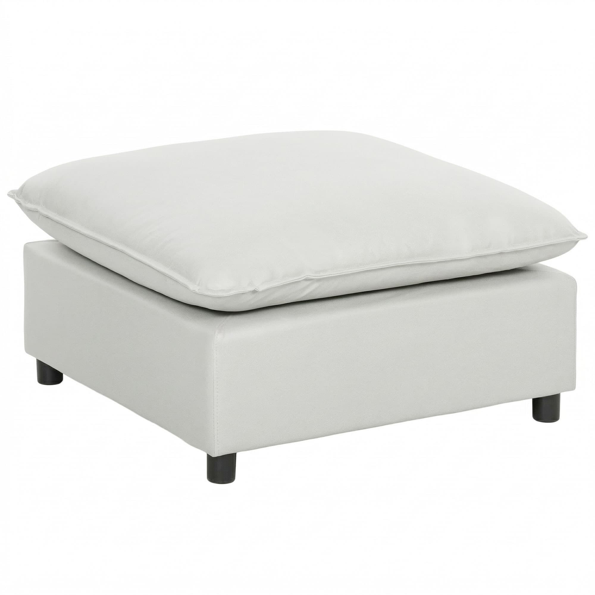 HOMCOM Apoio para os pés quadrado para sala, otomano com pés em plástico, puff para quarto/entrada, 75x75x40 cm, cinza   Aosom Portugal