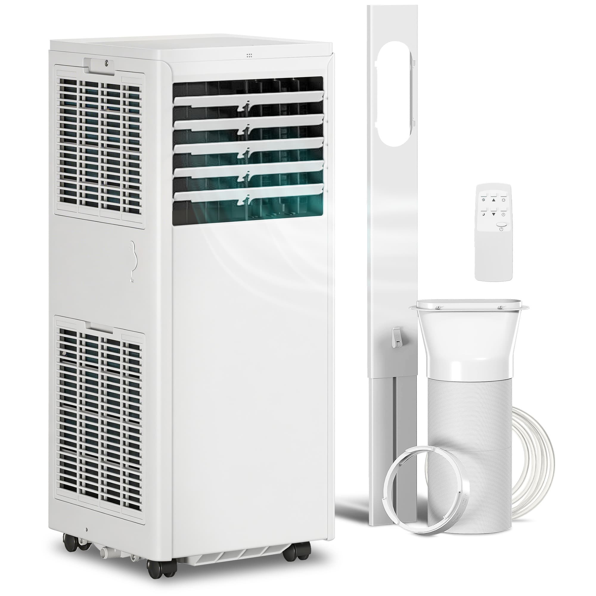 HOMCOM 5000 BTU Ar-condicionado Portátil, Unidade 4 em 1: Arrefecimento, Desumidificação, Ventilador, Modo Sleep   Aosom Portugal