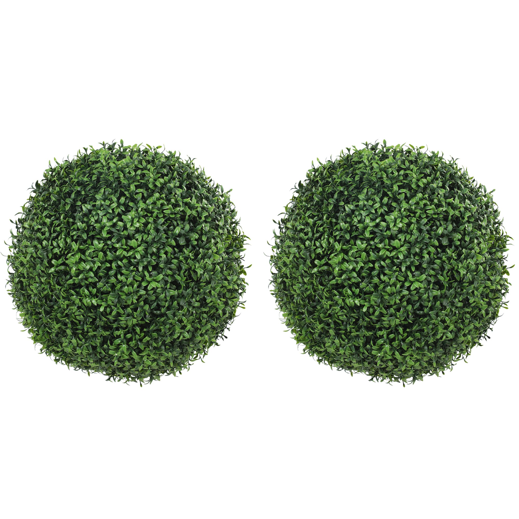 HOMCOM Conjunto de 2 bolas de buxo artificiais em vaso, resistentes aos UV, 42 cm, para decoração interior/exterior   Aosom Portugal