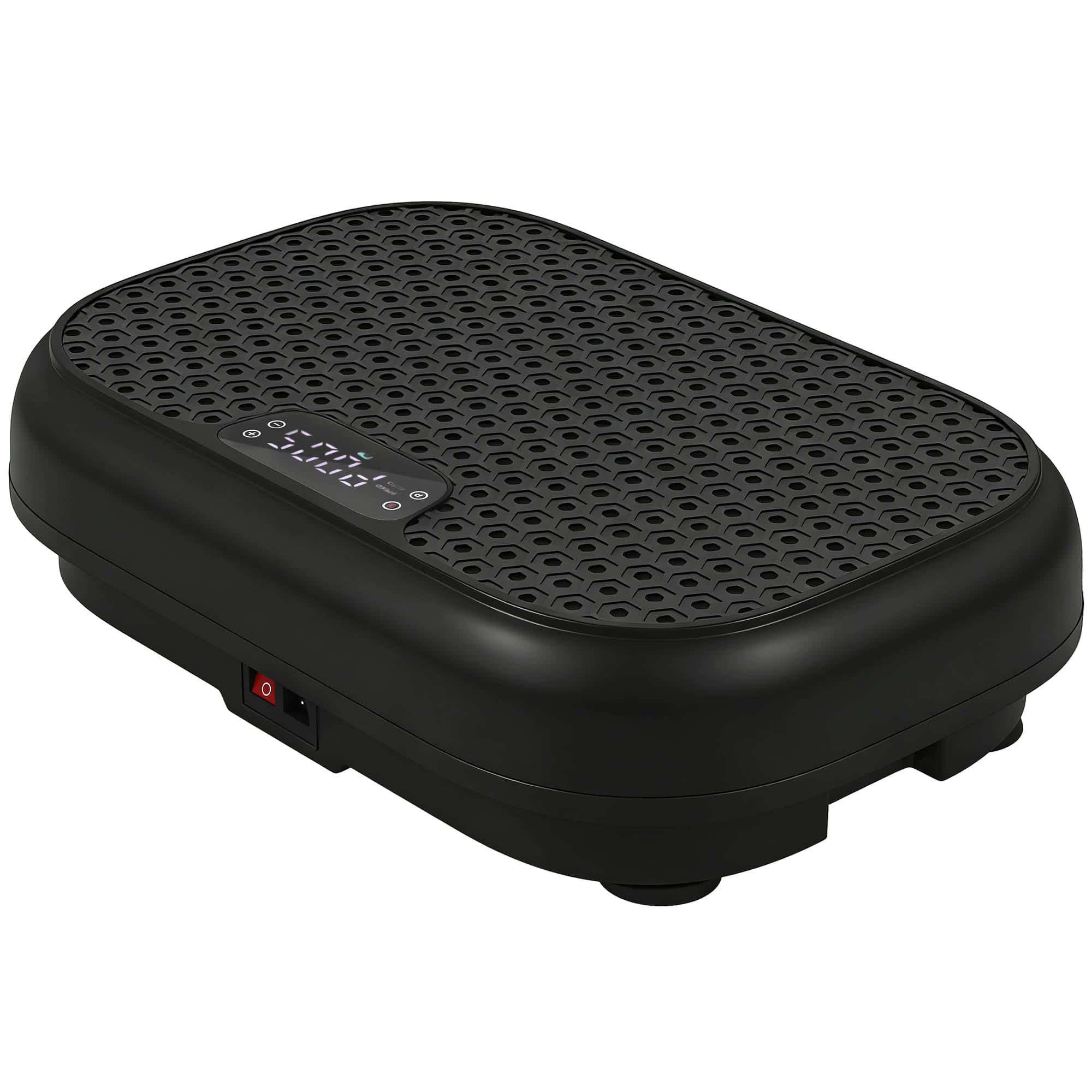 SPORTNOW Plataforma Vibratória com 120 Níveis de Intensidade, 5 Programas, Controle Remoto, Display LED para Fortalecimento Muscular Preto   Aosom