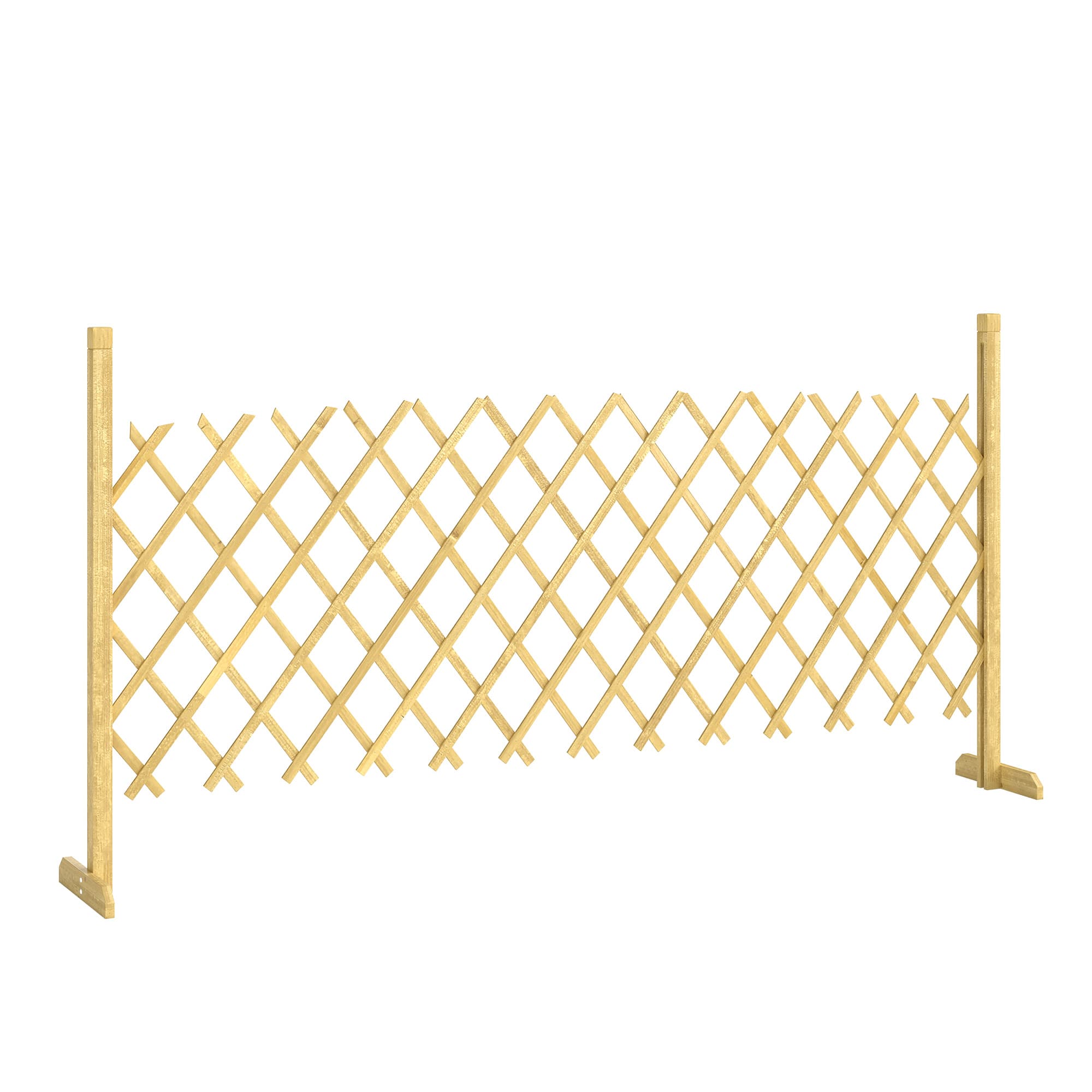 Outsunny Barreira Extensível em Madeira de Abeto 180 cm, Base Estável, para Interior Exterior Varanda Jardim, 180x30x90cm, Natural   Aosom Portugal