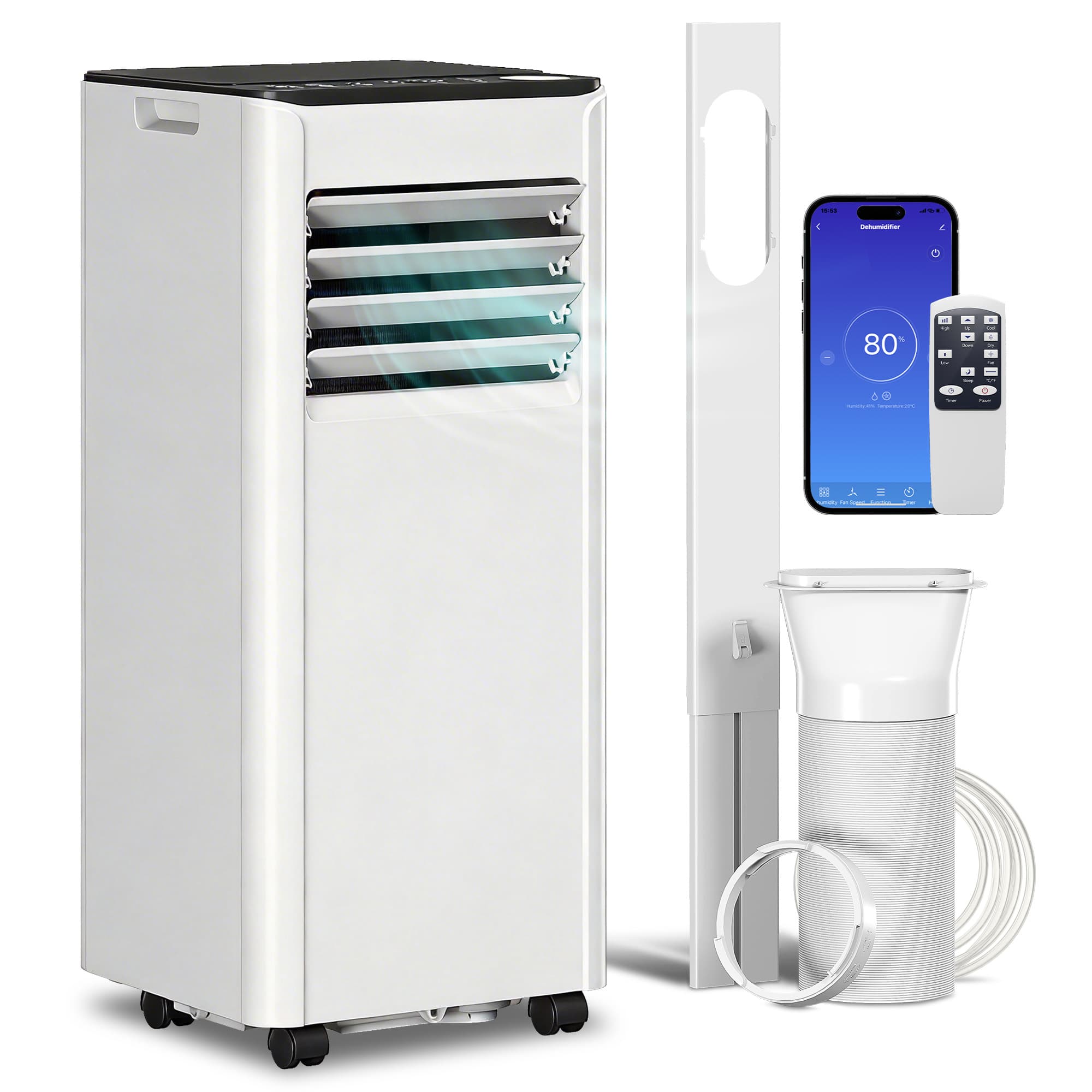 HOMCOM Ar Condicionado Portátil 9000 BTU com Refrigeração, Desumidificador, Ventilador e Modo Noite.   Aosom Portugal