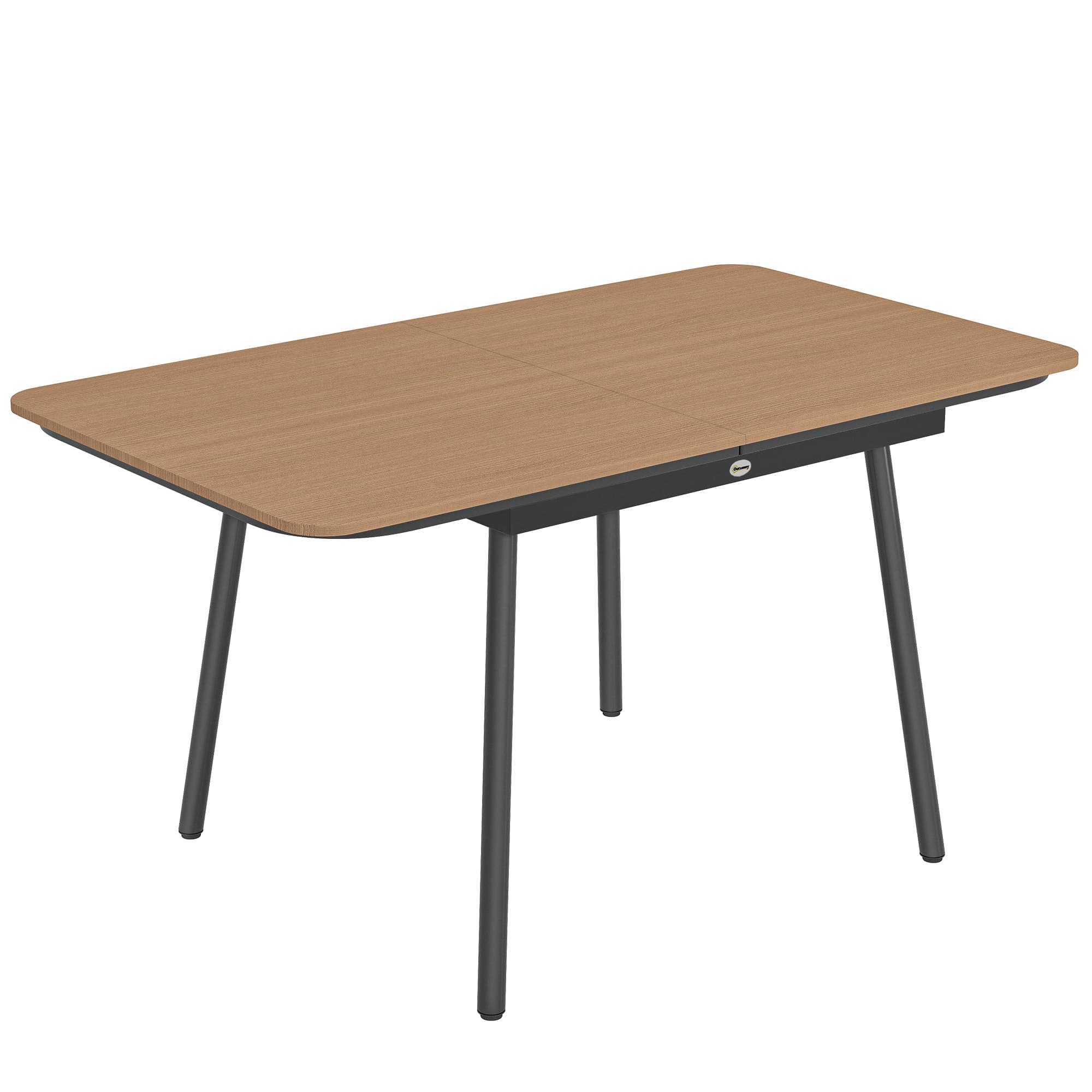 Outsunny Mesa de jardim 140 x 80 cm para 6 pessoas resistente à ferrugem Mesa de jantar exterior com tampo WPC Pés ajustáveis, Teca   Aosom