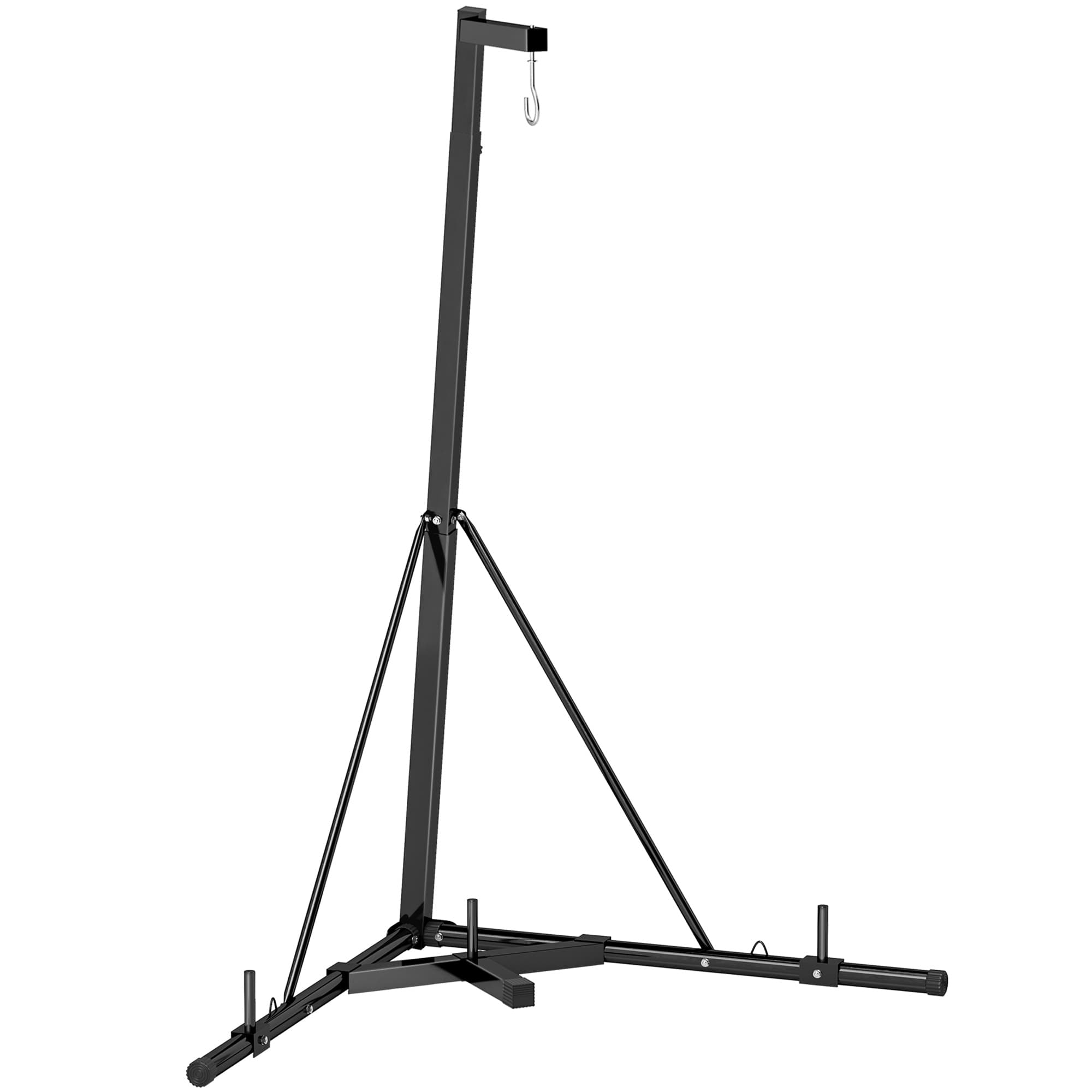 SPORTNOW Suporte para Saco de Boxe de Pé Suporte para Saco de Boxe Dobrável com Altura Ajustável 170x90x182-225 cm Preto   Aosom Portugal