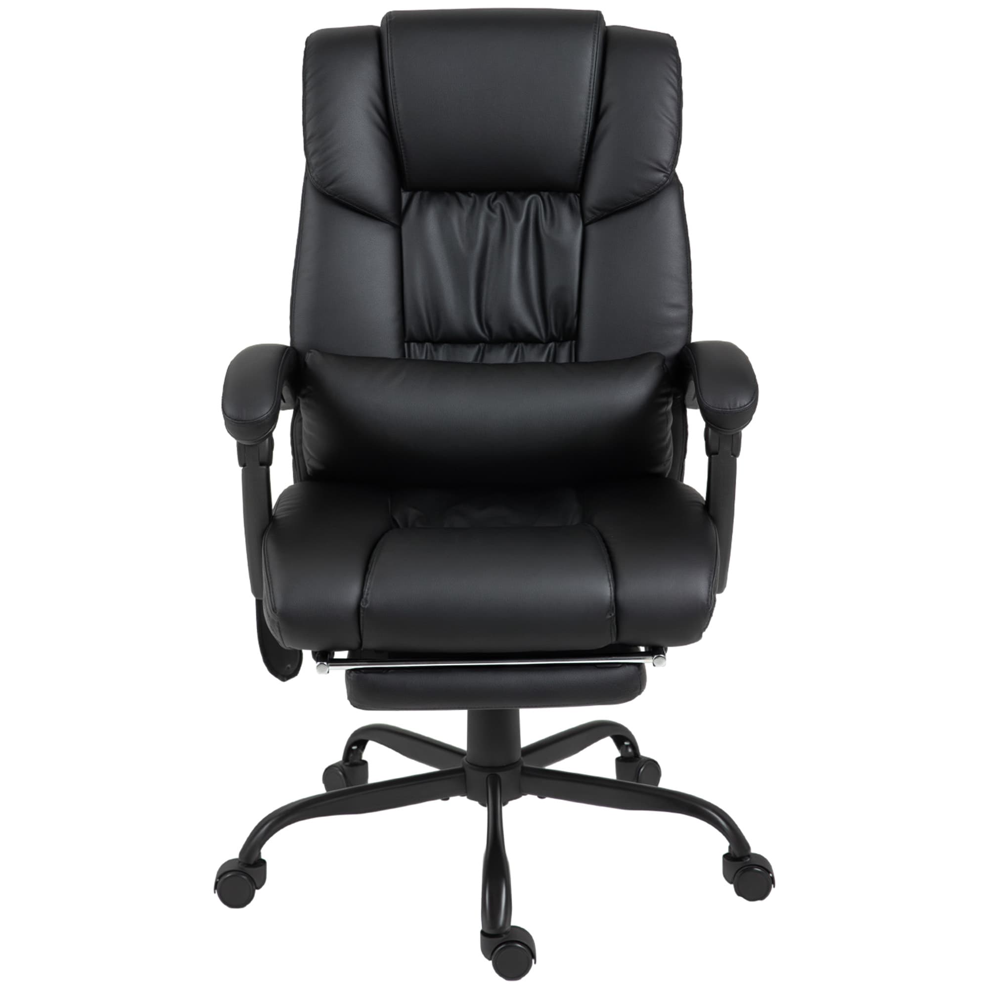 Vinsetto Cadeira Ergonômica com Massagem de 6 Pontos Encosto Alto Reclinável Apoio para Pés e Controlo Remoto 66x75x112-122 cm Preto   Aosom