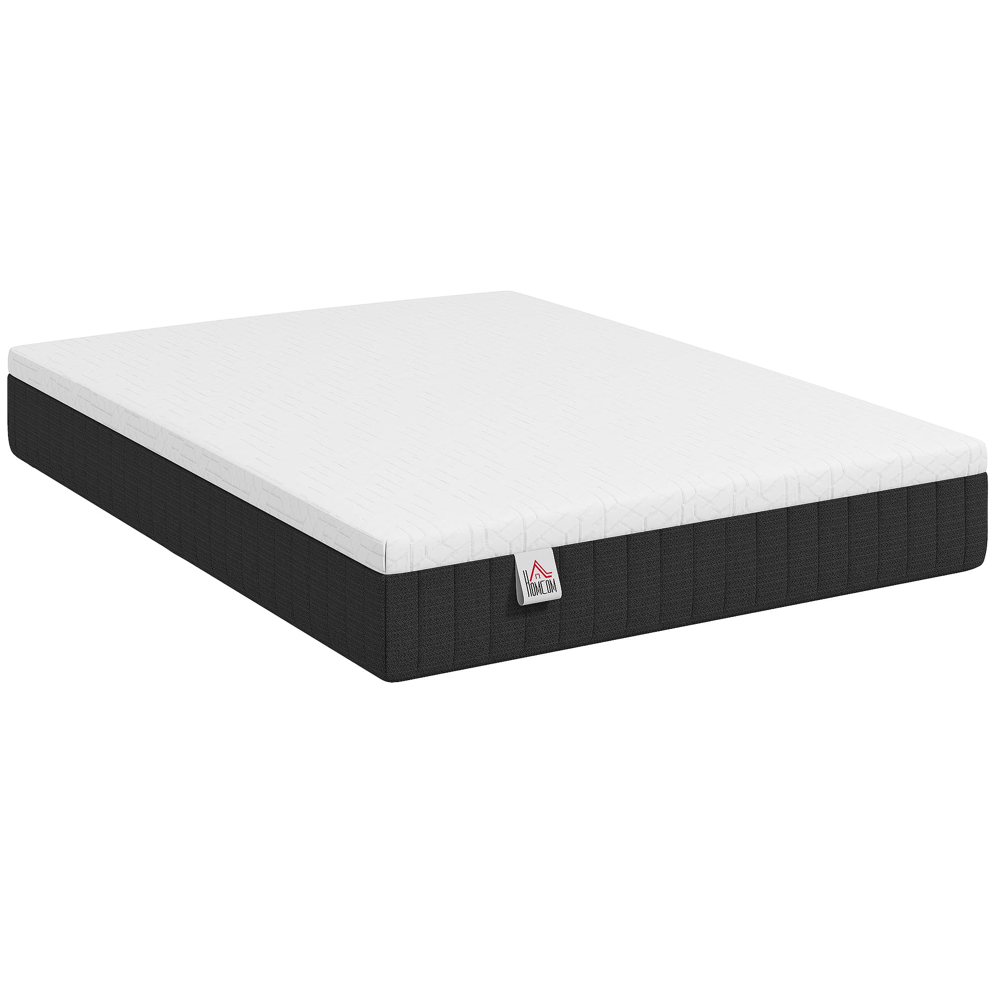 HOMCOM Colchão 140 x 190 cm, 25 cm de altura, espuma viscoelástica, molas ensacadas 7 zonas, firmeza média   Aosom Portugal