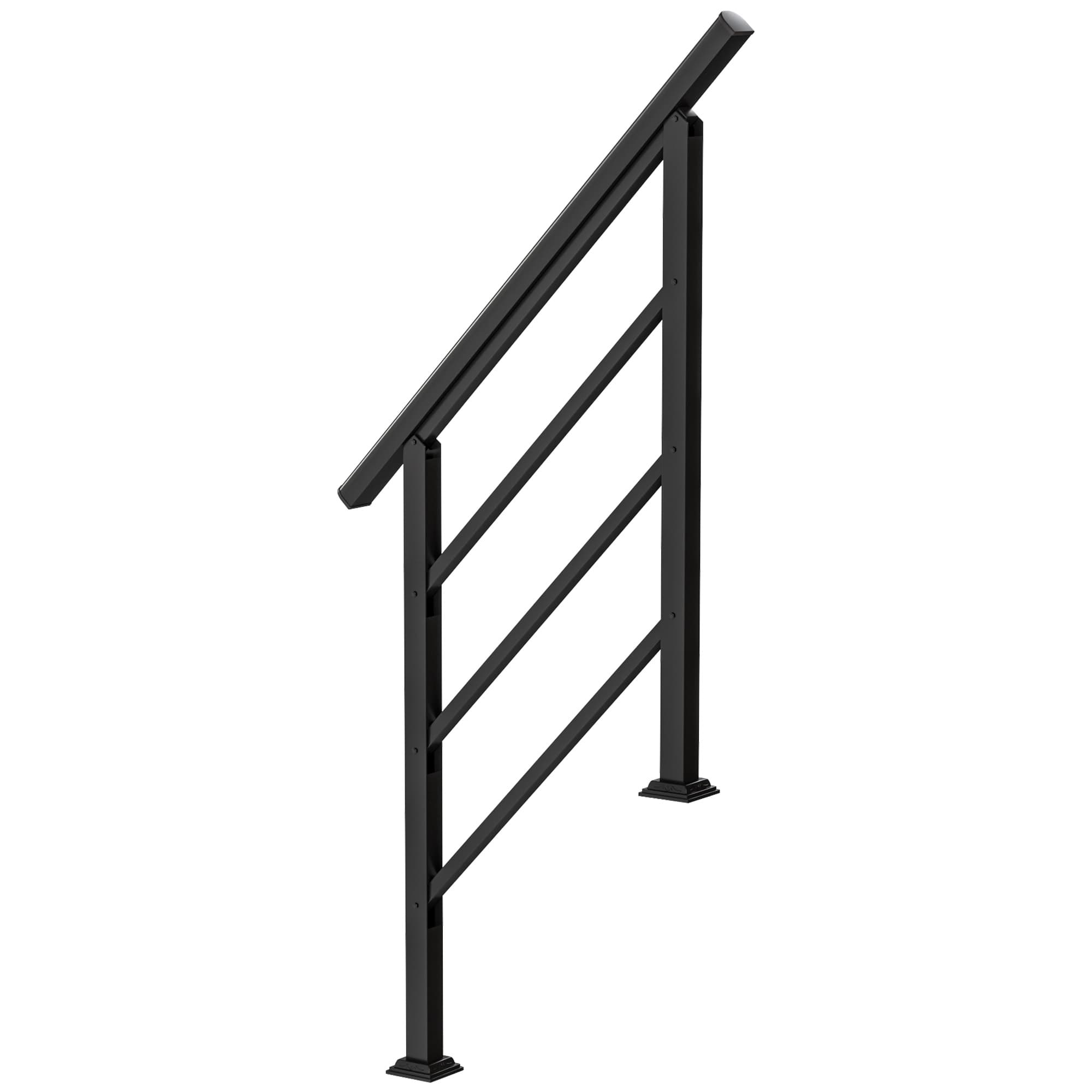 Outsunny Corrimão de Escada 95 cm Corrimão para Escada com Kit de Instalação  ngulo Ajustável para 1-3 Degraus Preto   Aosom Portugal
