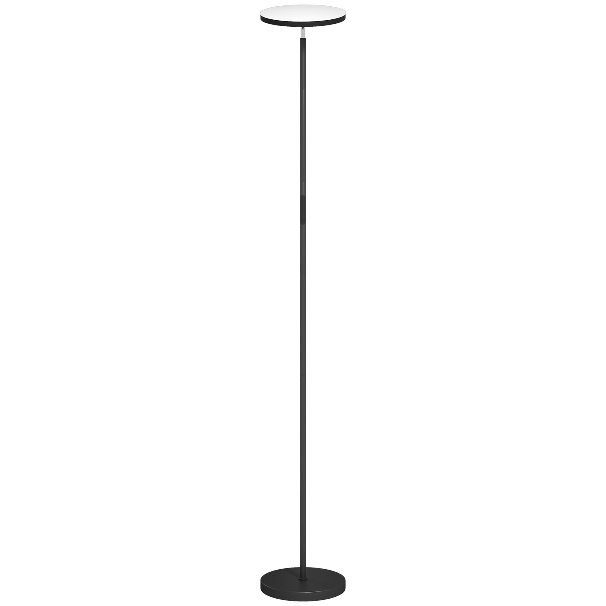 HOMCOM Luminária de Chão RGB Uplighter, lâmpada dimável com controle remoto & controle por toque, cabeça giratória 350°, Preto   Aosom Portugal