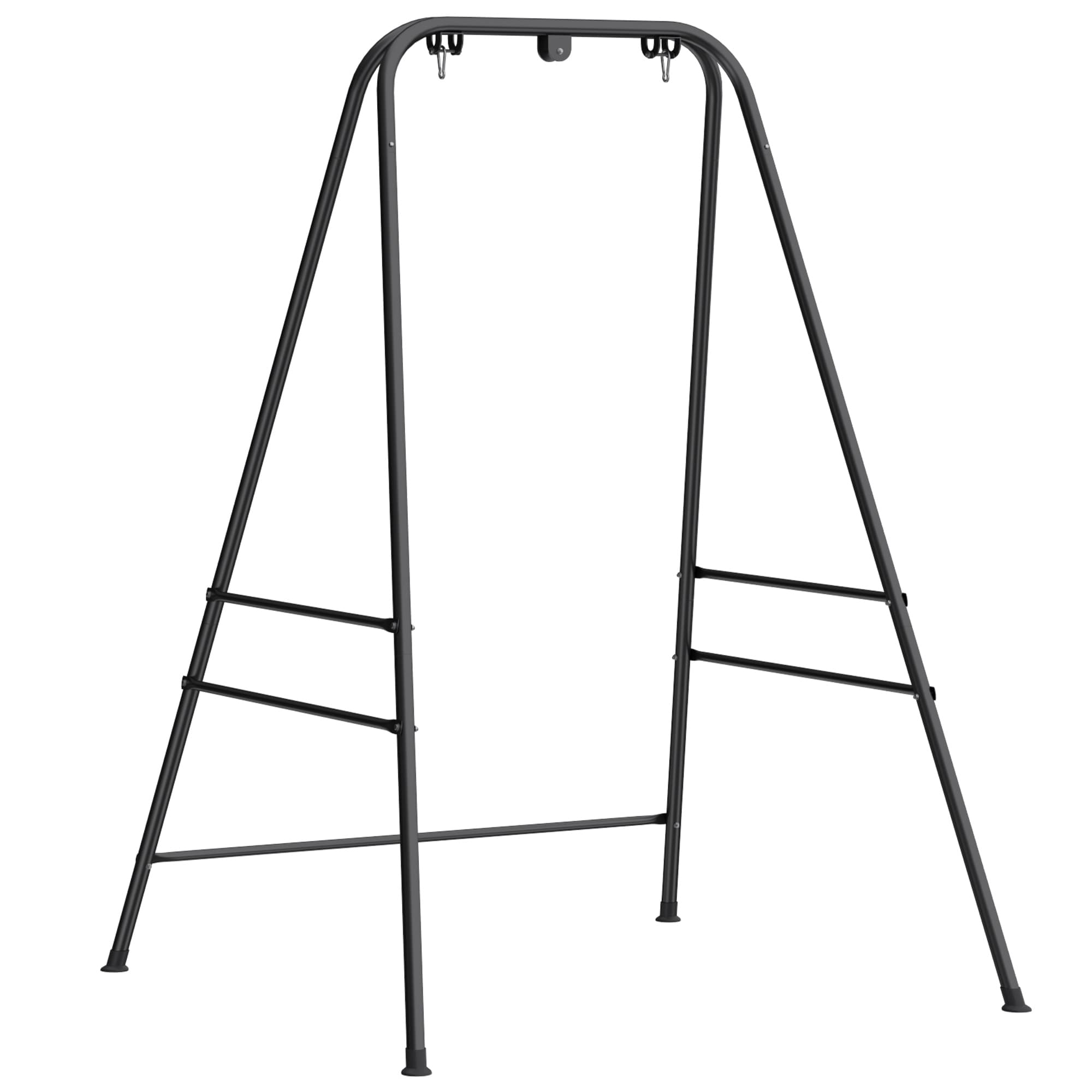 Outsunny Suporte para Cadeira Suspensa Rede 183 cm Suporte para Balanço Estrutura de Aço Almofadas Antiderrapantes Preto   Aosom Portugal