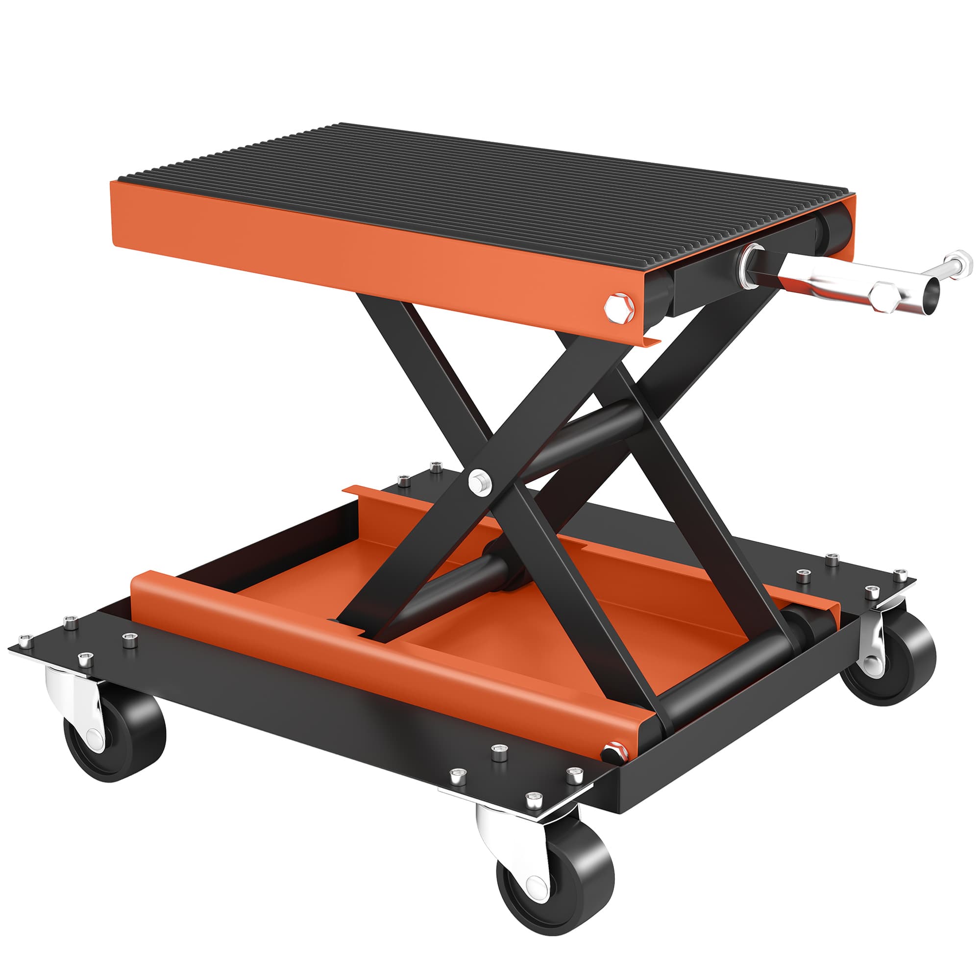 HOMCOM Elevador para motocicleta 500 kg Capacidade Plataforma elevadora 13,5-39 cm Altura ajustável Aço Laranja   Aosom Portugal
