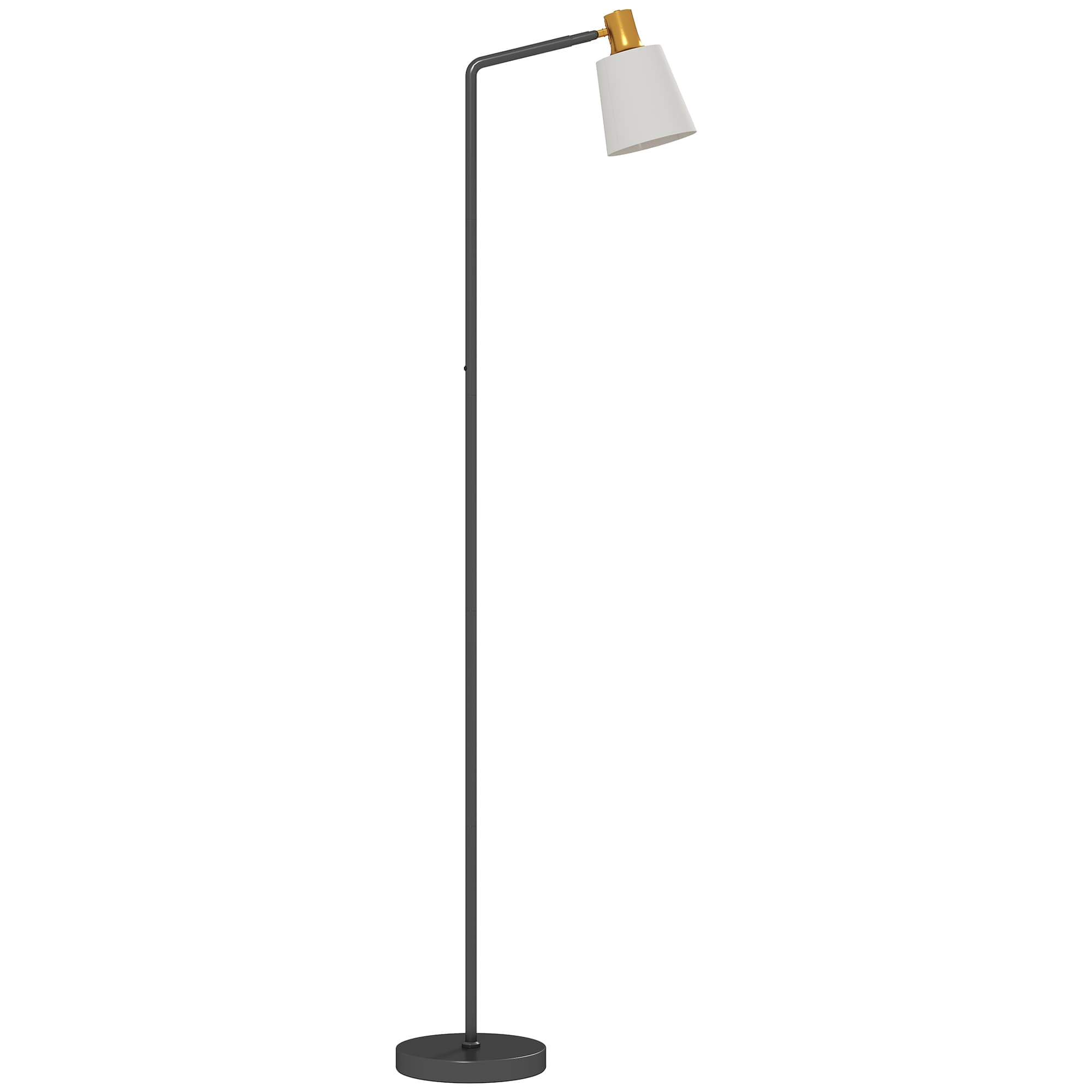 HOMCOM Luminária de pé LED para Sala Luminária de Pé com Cabeça 350° Giratória Luminária com Temperaturas de Cor 3000K/4000K/6500K Preto  