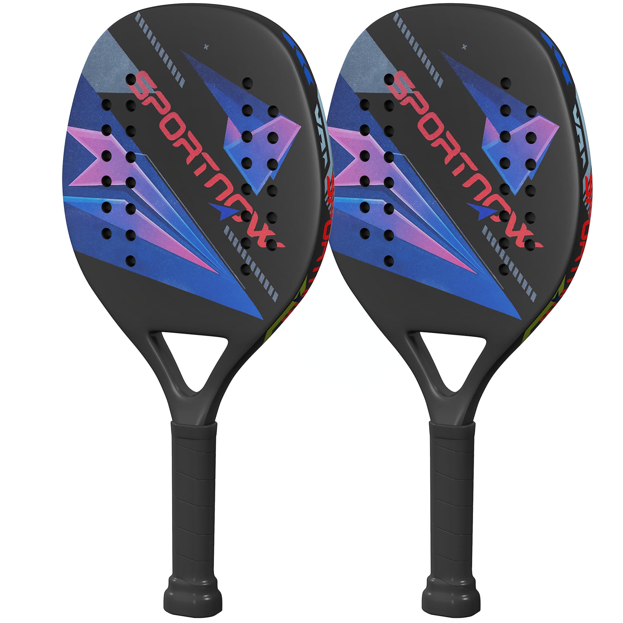 SPORTNOW Conjunto de Pás de Pickleball com 2 Pás, Superfície em Fibra de Carbono, Cabo Antiderrapante, Bolsa para Indoor & Outdoor   Aosom Portugal