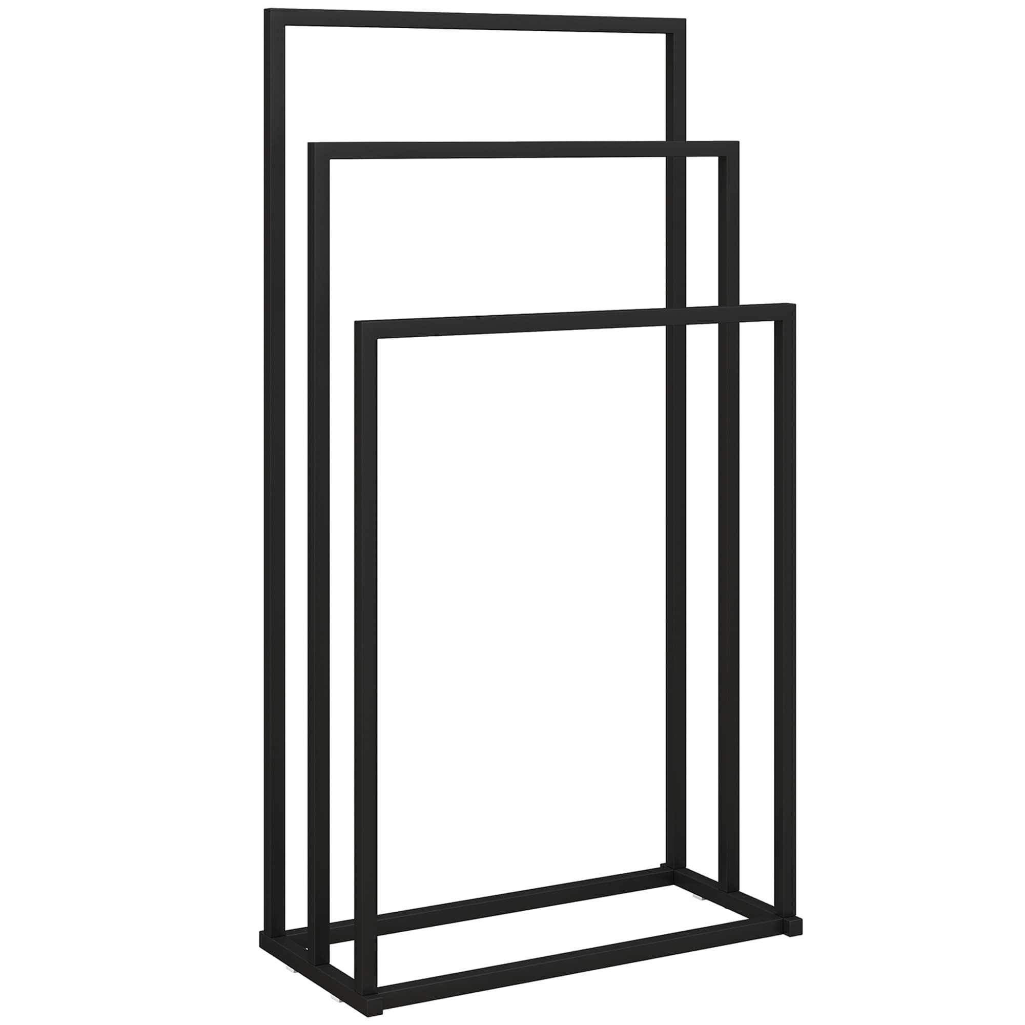 HOMCOM Suporte para Toalhas em Pé com 3 Barras, Escada para Toalhas em Aço 45 x 21,5 x 85 cm   Aosom Portugal