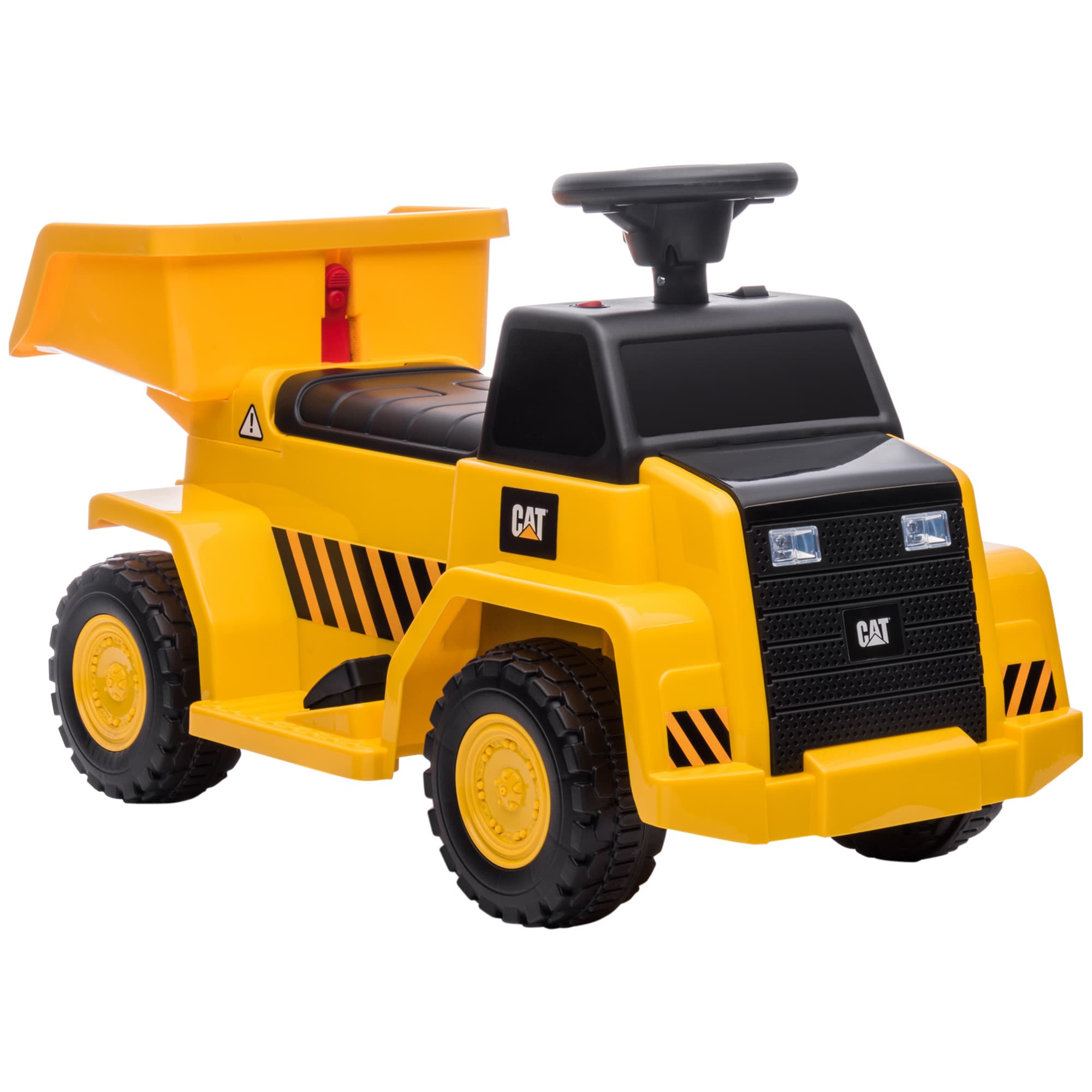 HOMCOM Caminhão basculante elétrico para crianças, caçamba basculante, máx. 3 km/h, farol, buzina, amarelo, 74,5 x 36 x 43,5 cm   Aosom Portugal