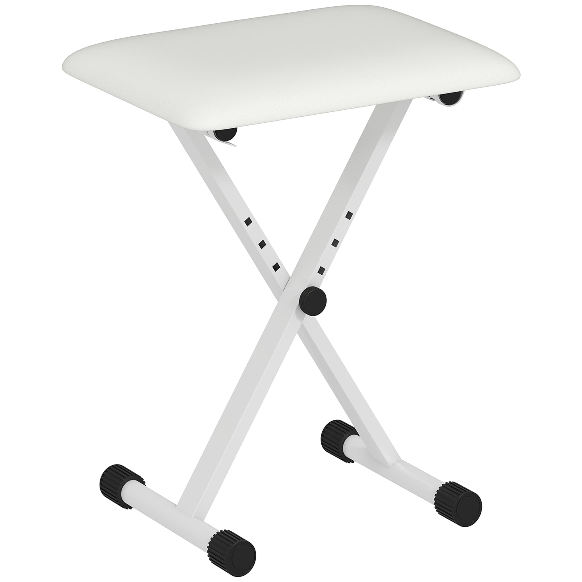 HOMCOM Banco de piano dobrável, banco de piano regulável em altura, assento acolchoado em PU, 39 x 29 x 37-47 cm, branco   Aosom Portugal