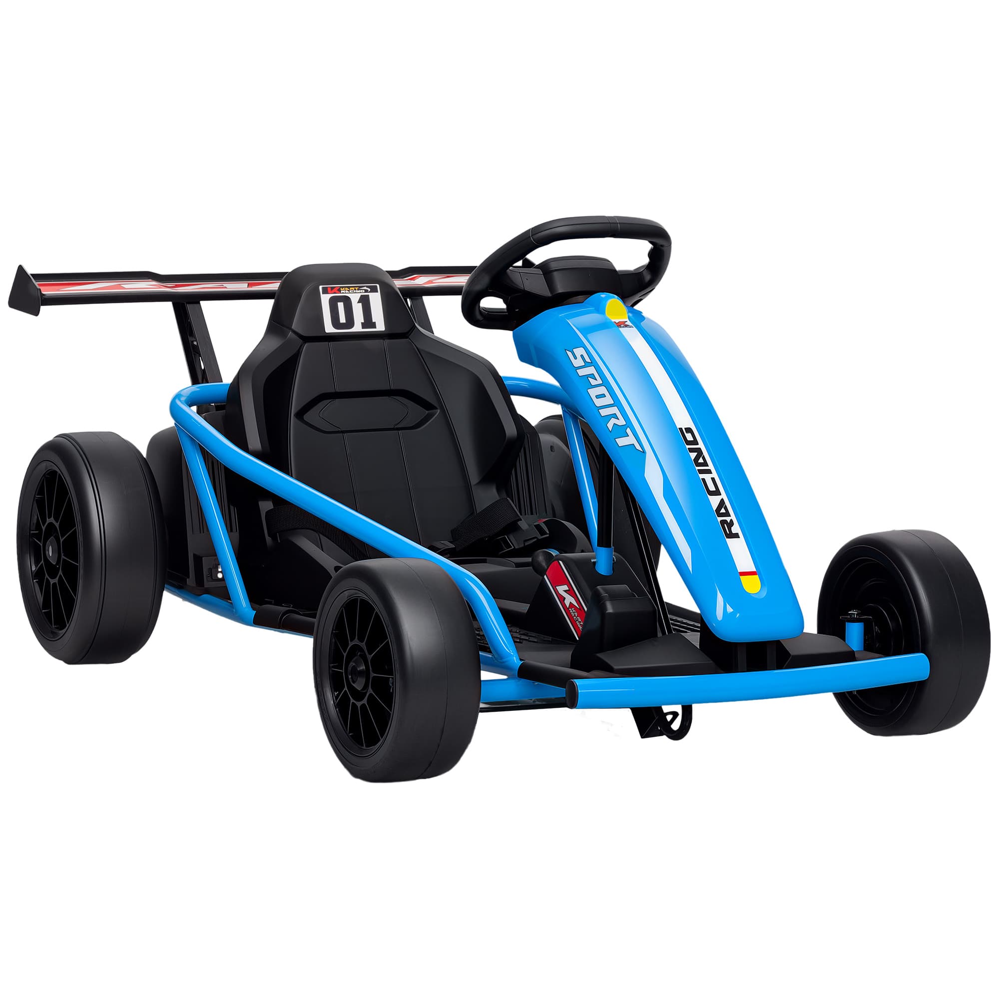 AIYAPLAY Carro elétrico GoKart kart elétrico para crianças 2 x 24 V motores modo derrapagem a 13 km/h 119 x 77 x 54 cm azul   Aosom Portugal