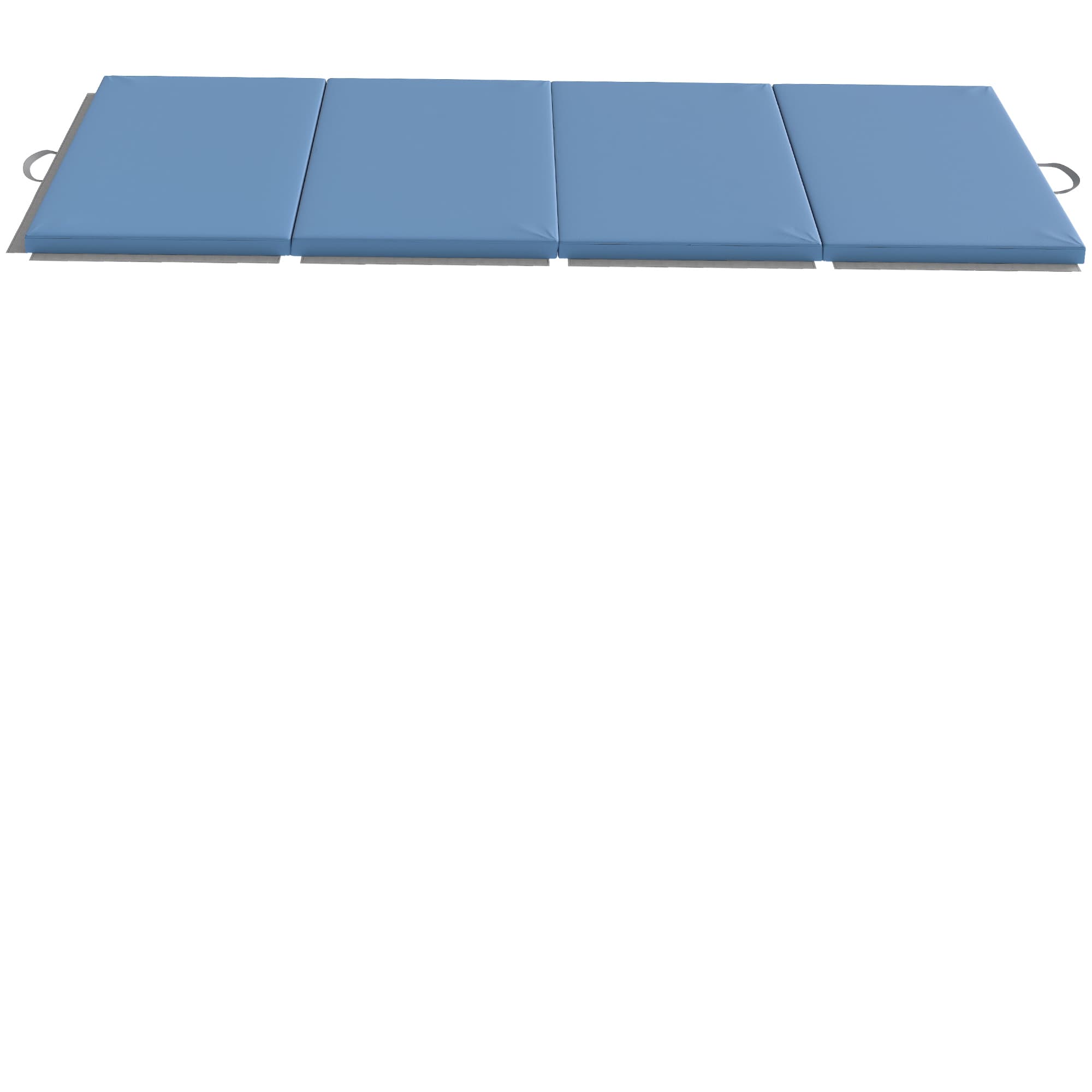 HOMCOM Colchão de Ginástica Dobrável com Espessura de 5 cm e Alças de Transporte para Yoga Aeróbica 240x120x5 cm Azul Claro   Aosom Portugal