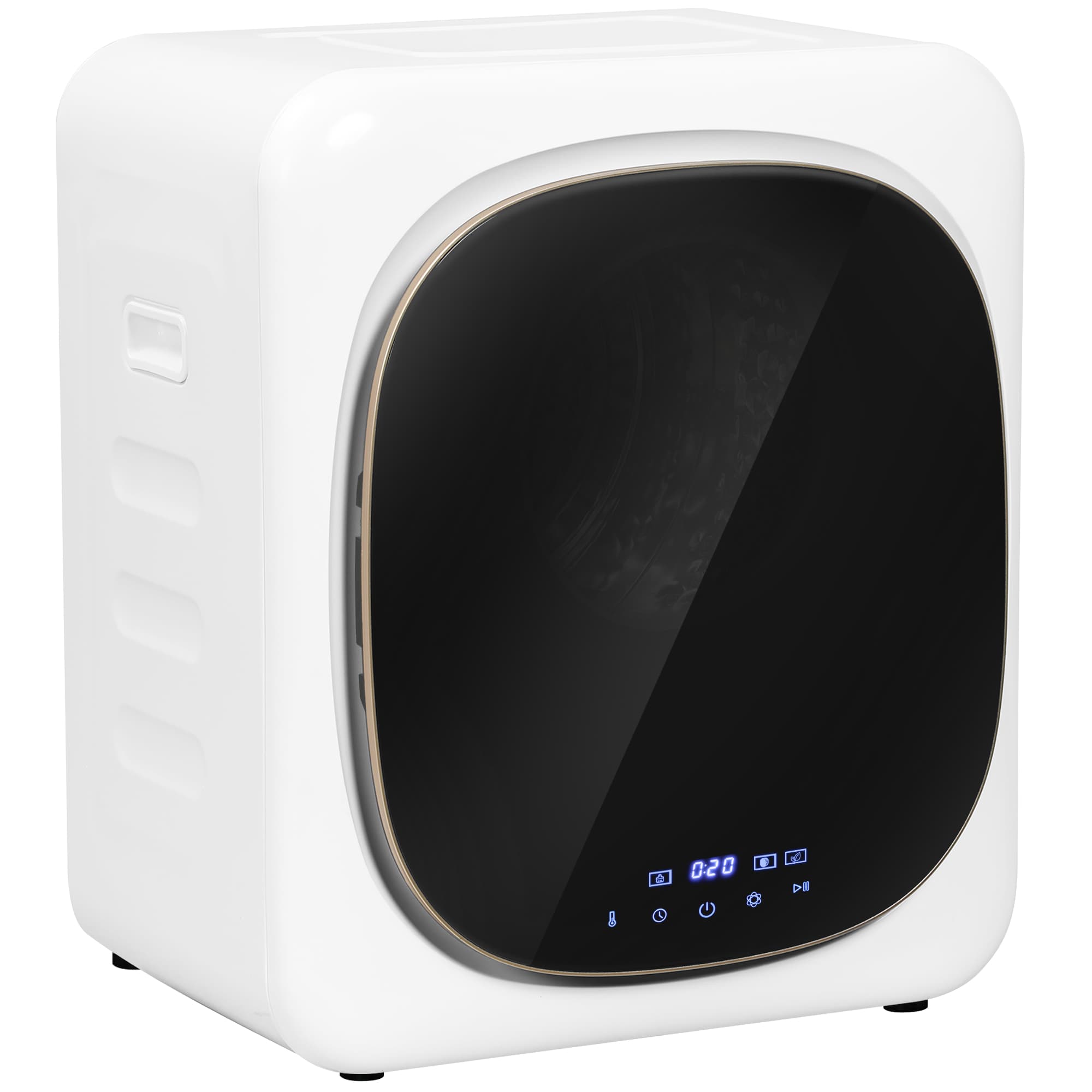 HOMCOM Máquina de Secar por Exaustão 4 kg 800W com Ecrã Tátil, Controlo de Tempo e Temperatura, Secagem Uniforme, Branco   Aosom Portugal