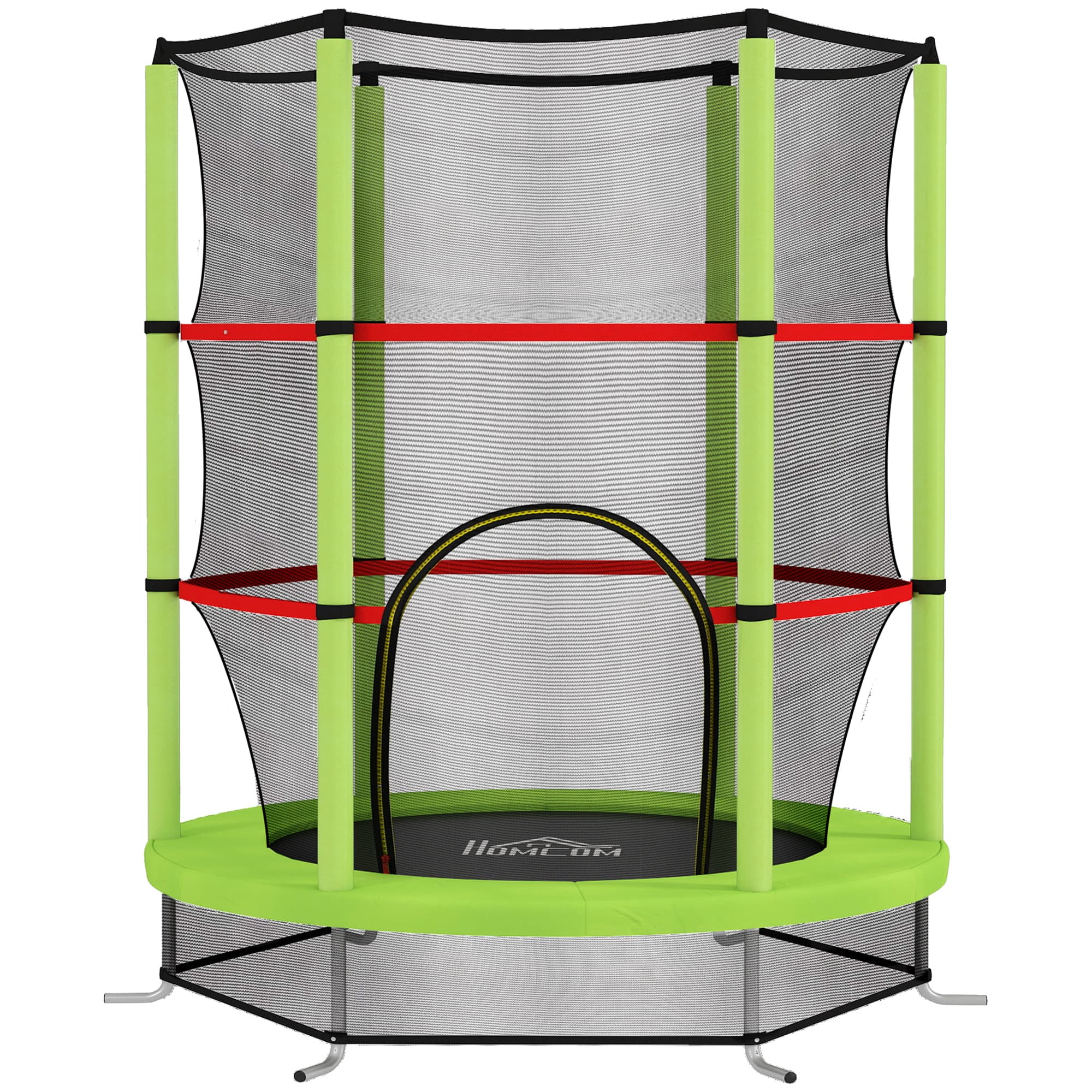 HOMCOM Trampolim Infantil Ø140x190 cm Trampolim para Crianças de 3-6 Anos com Rede de Segurança Carga 45 kg para Interior Verde   Aosom Portugal