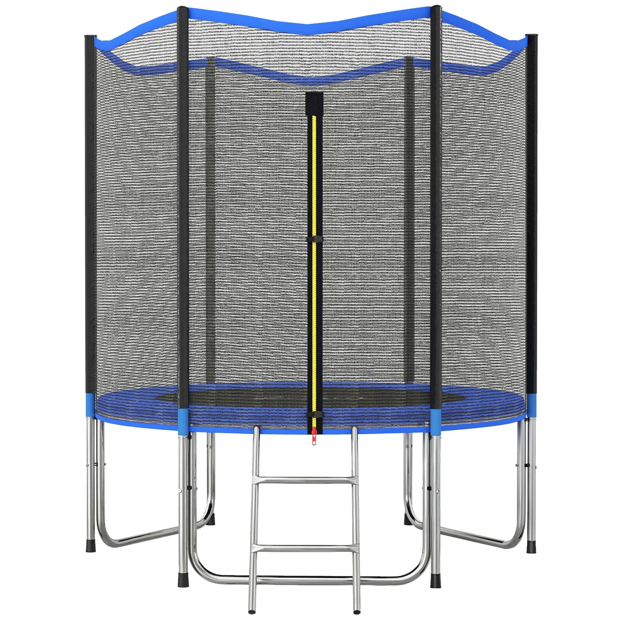 SPORTNOW Cama Elástica Exterior Ø183 cm Trampolim para Crianças com Rede de Segurança Escada e Acolchoamento de Molas Azul   Aosom Portugal