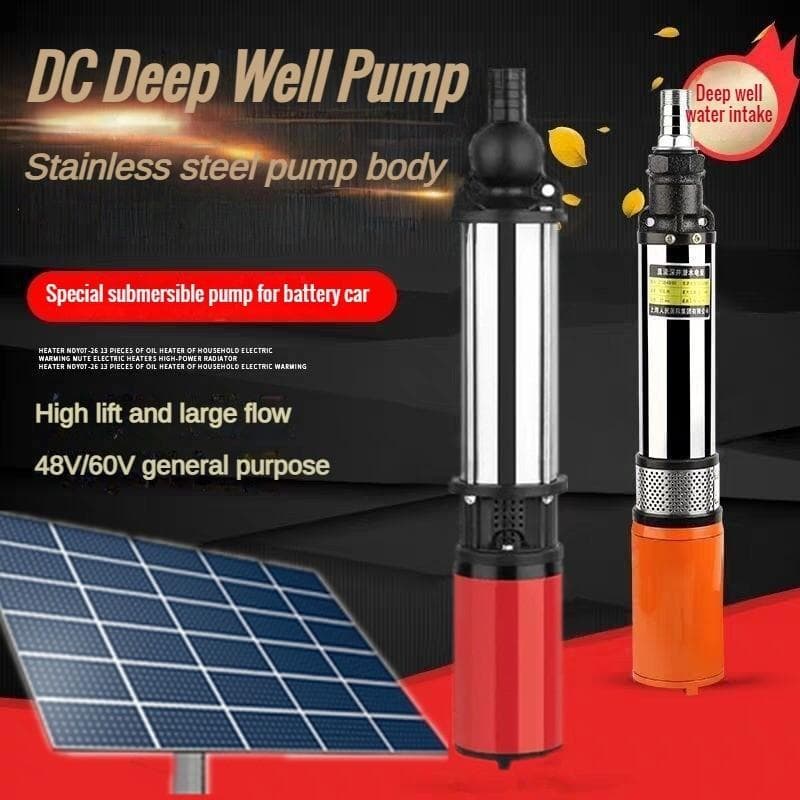 Bomba Solar de Alta Vazão 400W DC para Poço Profundo Aço Inoxidável Bomba de Água Doméstica Bomba Submersível Específica para Eletromóvel