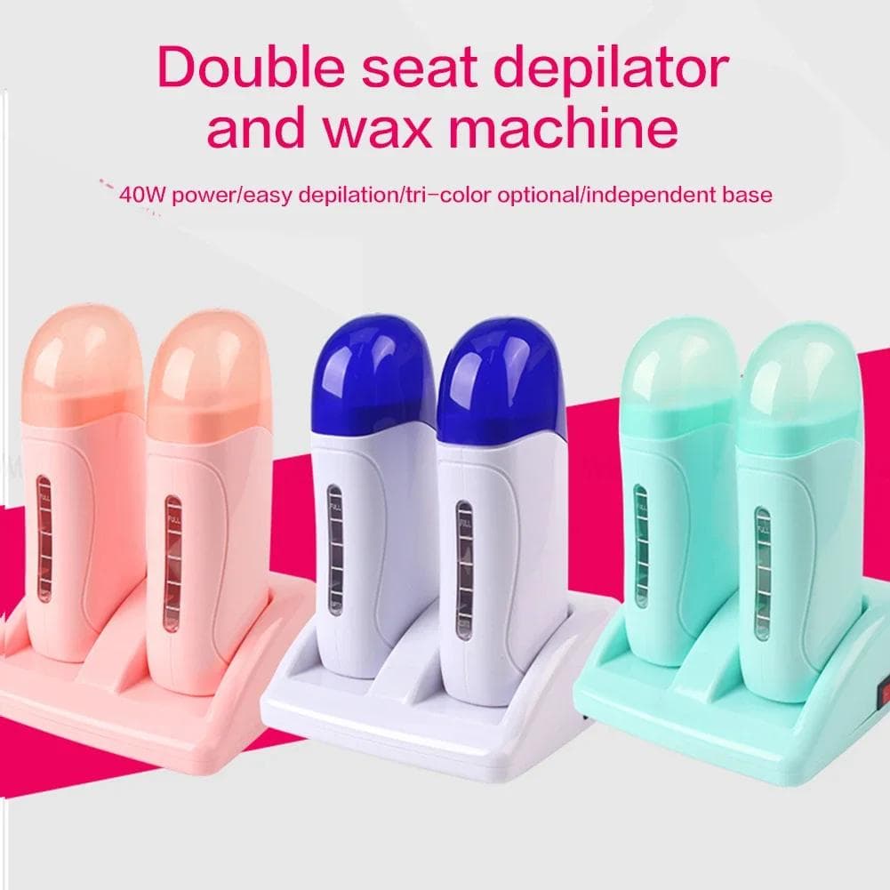 Aquecedor de Cera Duplo Elétrico Depilador Cartucho Cera Rolo Base Roll On Depilação Recarregável Máquina de Remoção de Pelos Aquecedor
