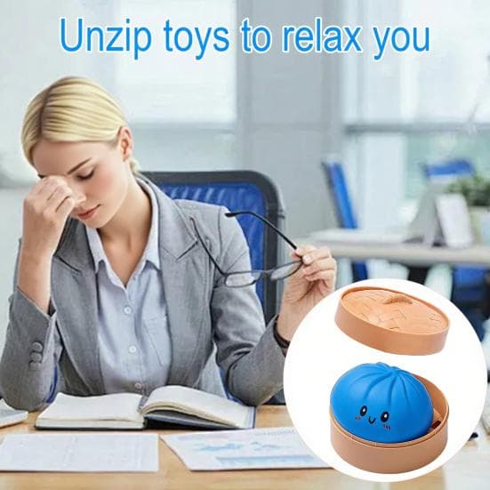 Pão de Bao Cozido para Alívio do Estresse com Simulação de Cozedor Brinquedo de Pão Recheado Aperta Brinquedo Sensorial Macio TPR Pão Chinês