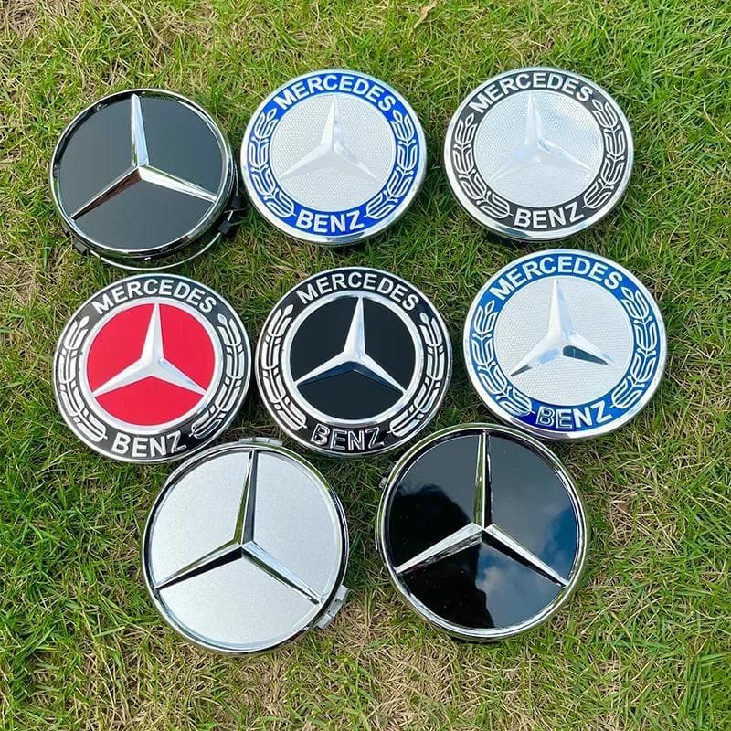 4 peças 56mm 60mm 68mm 75mm 3 Pinos Para Calota Central de Roda de Carro Mercedes Benz Calotas de Aro Cubo Emblema W202 W220 W213 W210 W164 E200 E260