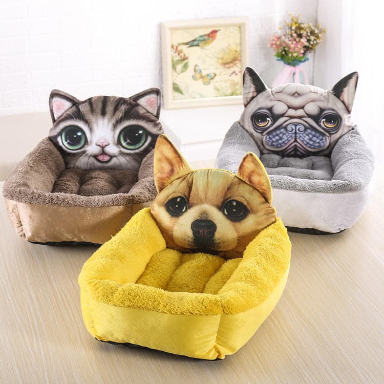 Canil para cães em formato de desenho animado Canil para gatos quente Colchão para canil para animais de estimação Suprimentos para animais de