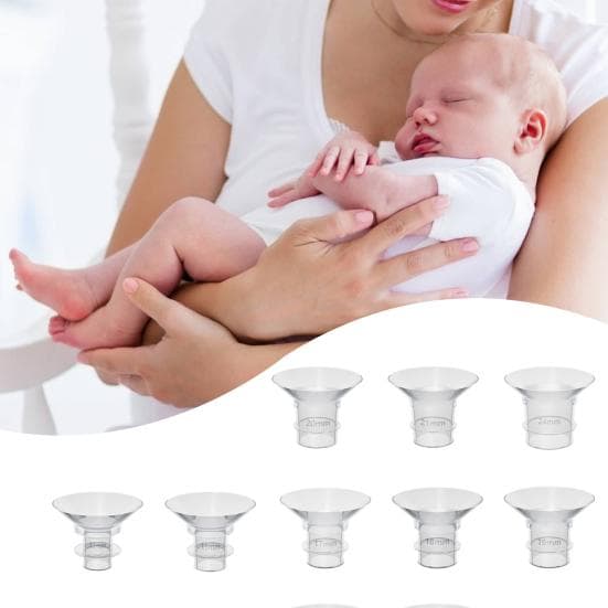 Inserções de flange de peça de bomba de leite convertem materiais de qualidade alimentar sem BPA de ajuste perfeito. Peça de bomba de leite para