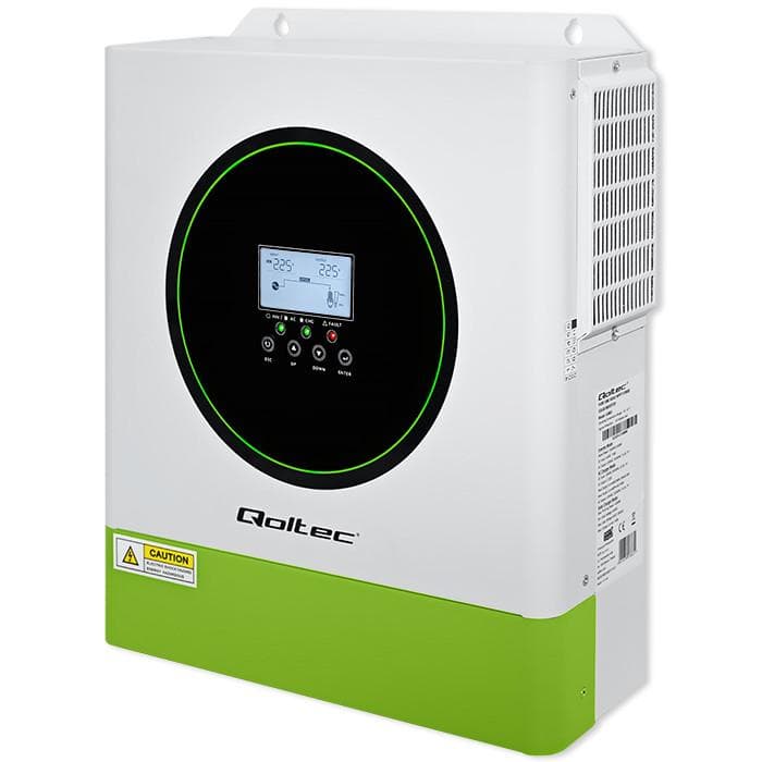 Inversor Solar Híbrido Off-Grid Qoltec 3500W | 100A | 24V | MPPT | BMS | opção Wi-fi | AGM GEL LiFePO4 | Senoidal | Fator de potência 1.0