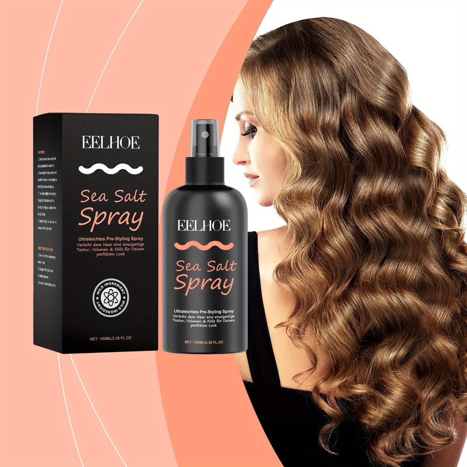 Spray Modelador de Cabelo com Sal Marinho Fixação Forte Previne o Frizz Mantém Fixado Não Oleoso Reduz o Volume Mulher Homem Sprays Fixadores de