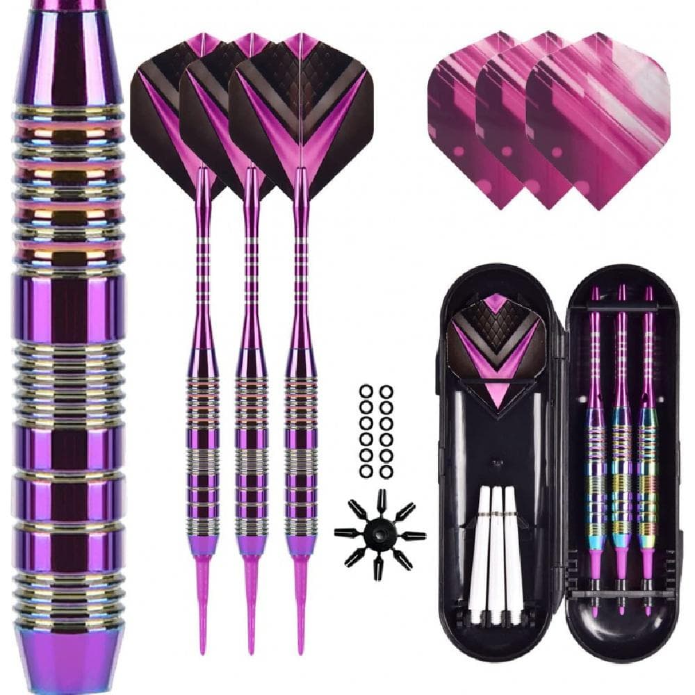 Dardos com ponta de plástico para dardos eletrônicos softdarts dardos dardos com 21 gramas profissional softdarts dardo seta roxo