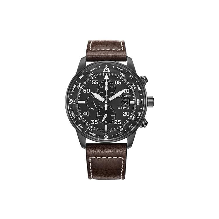 CITIZEN Coleção Ecology Drive Movimento Quartzo Alimentado por Luz Pulseira de Couro de Vaca Relógio Masculino CA0695-17E